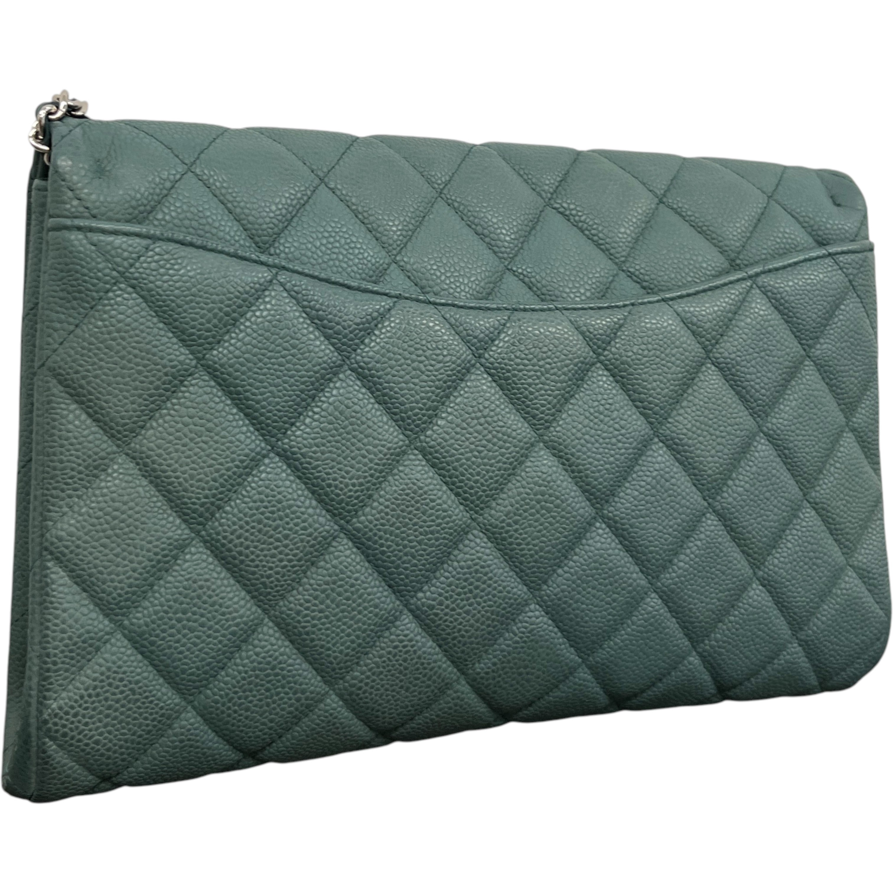 Women's Clutch With Chain Caviar Handbag Green