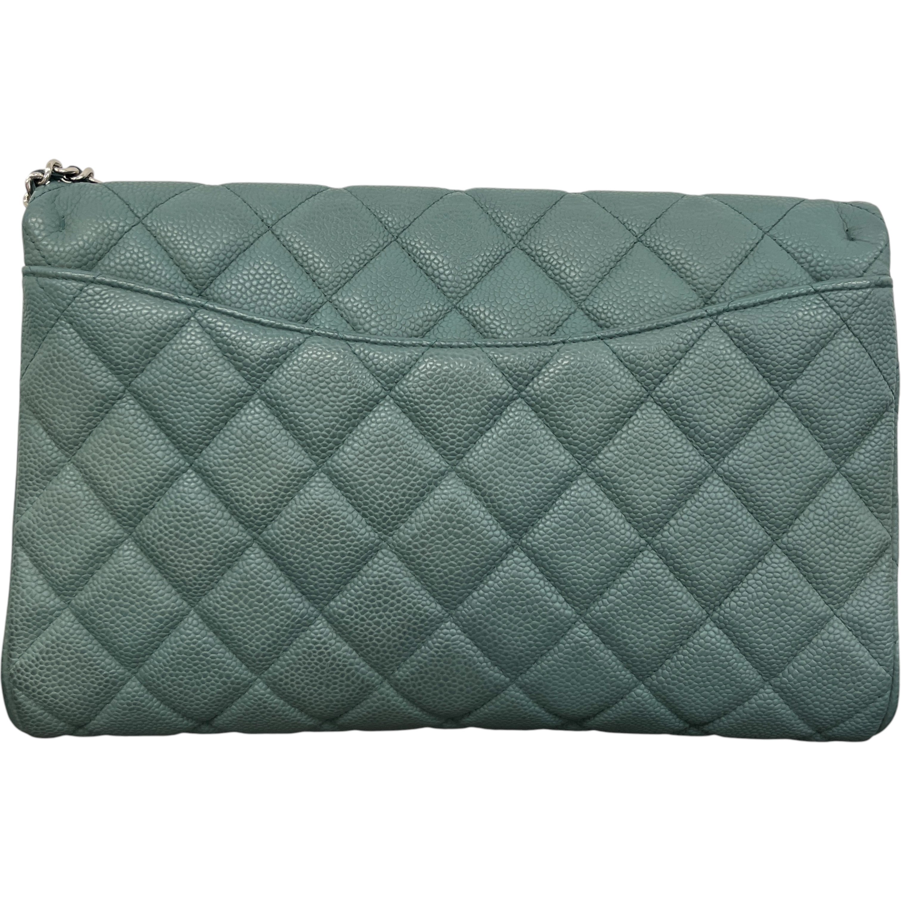 Women's Clutch With Chain Caviar Handbag Green