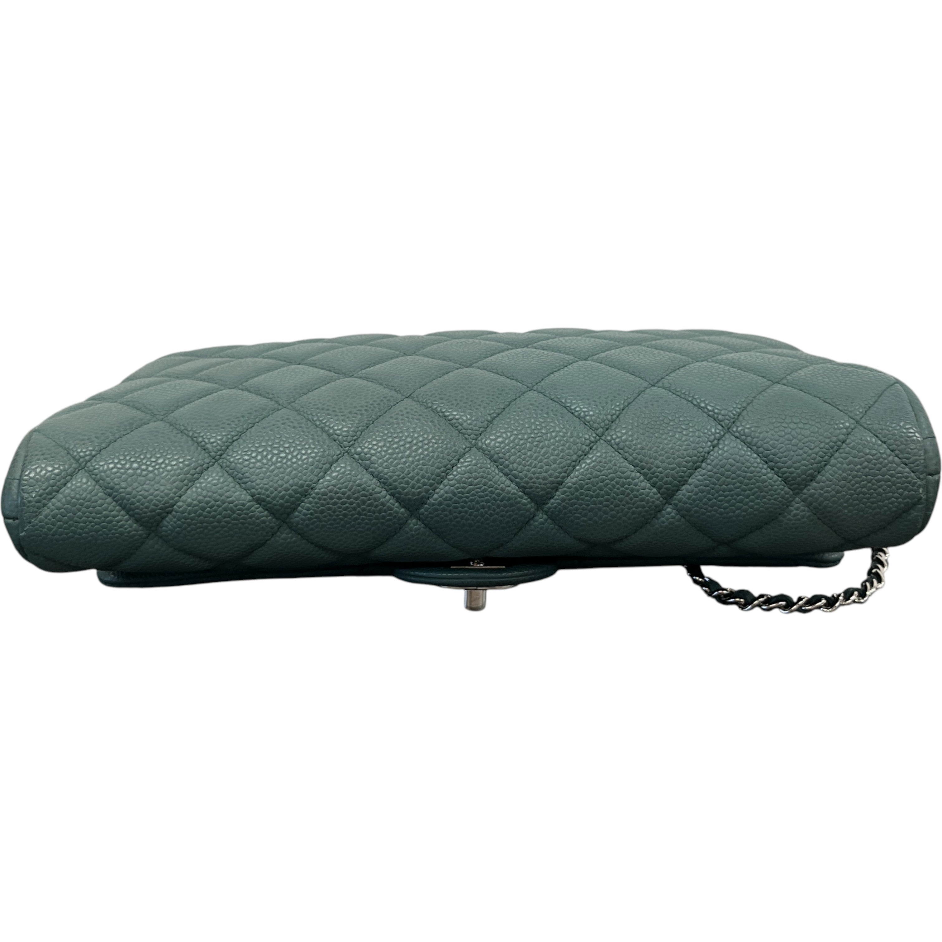 Women's Clutch With Chain Caviar Handbag Green