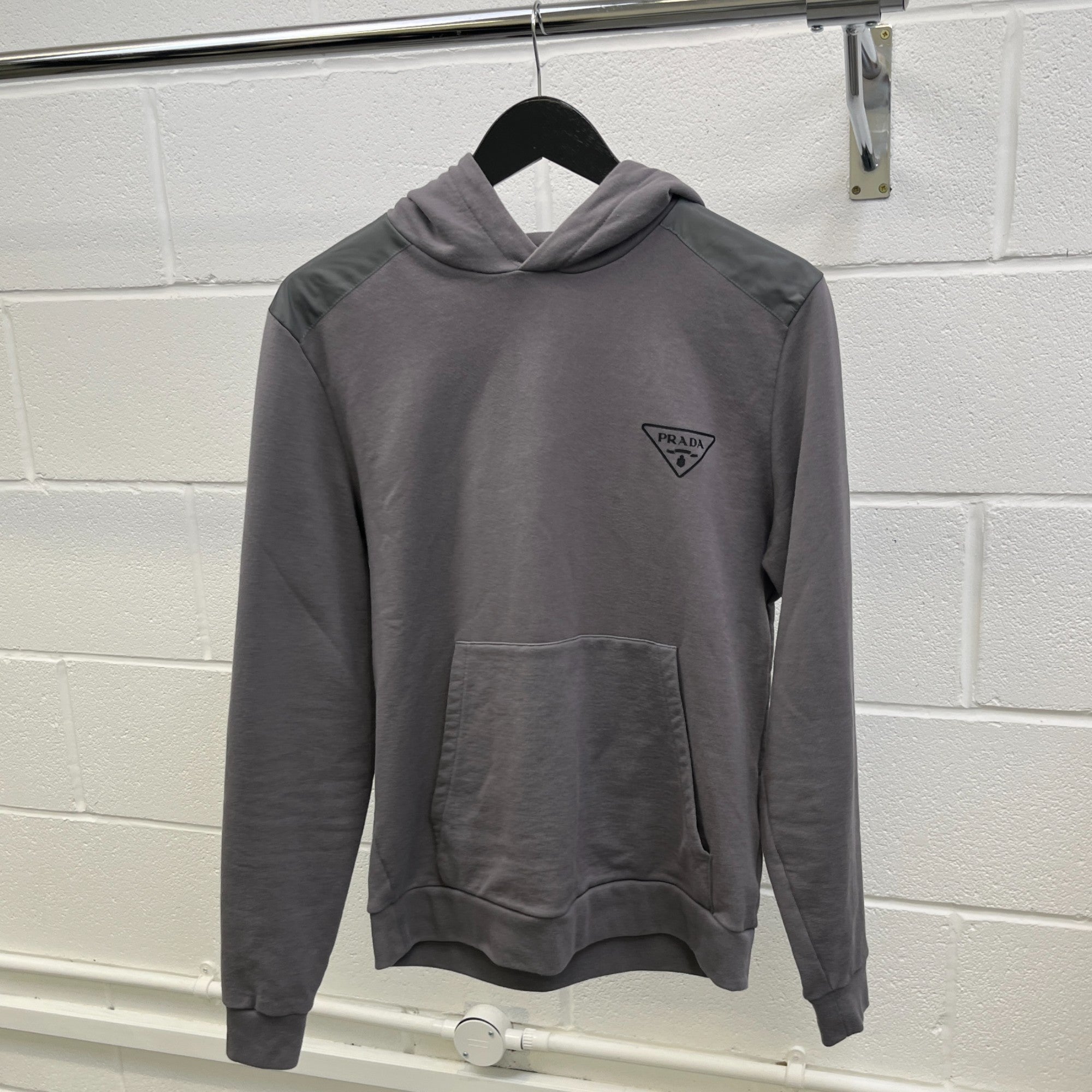 Men's Logo Print Hoodie Charcoal Size S