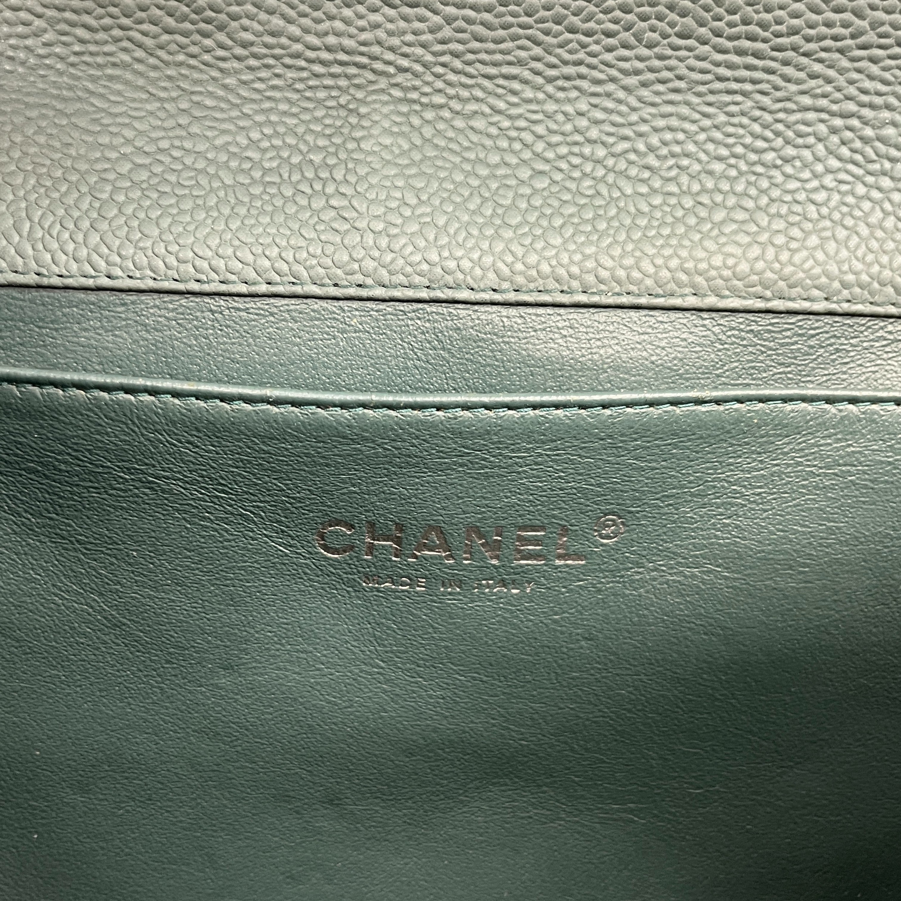 Women's Clutch With Chain Caviar Handbag Green
