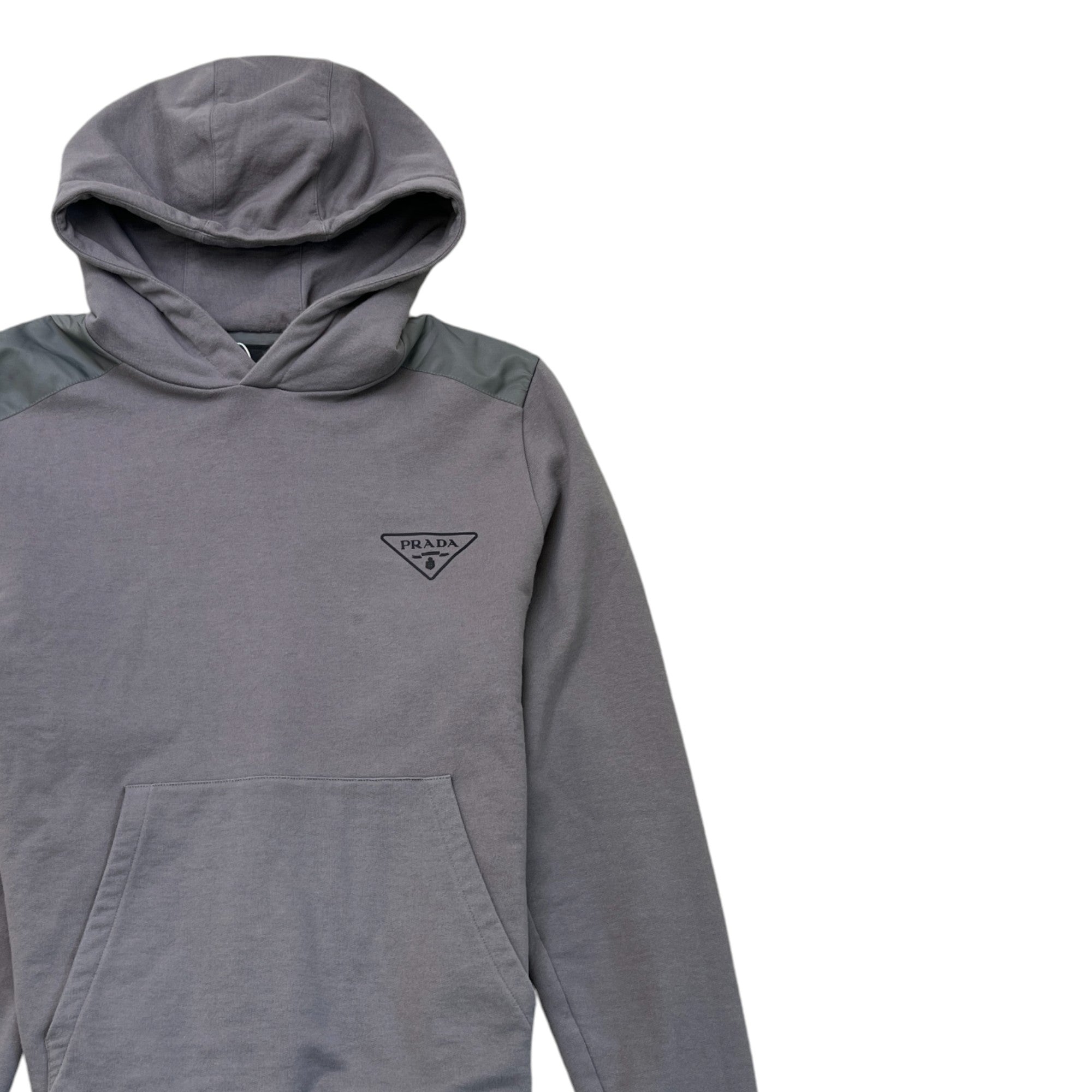 Men's Logo Print Hoodie Charcoal Size S