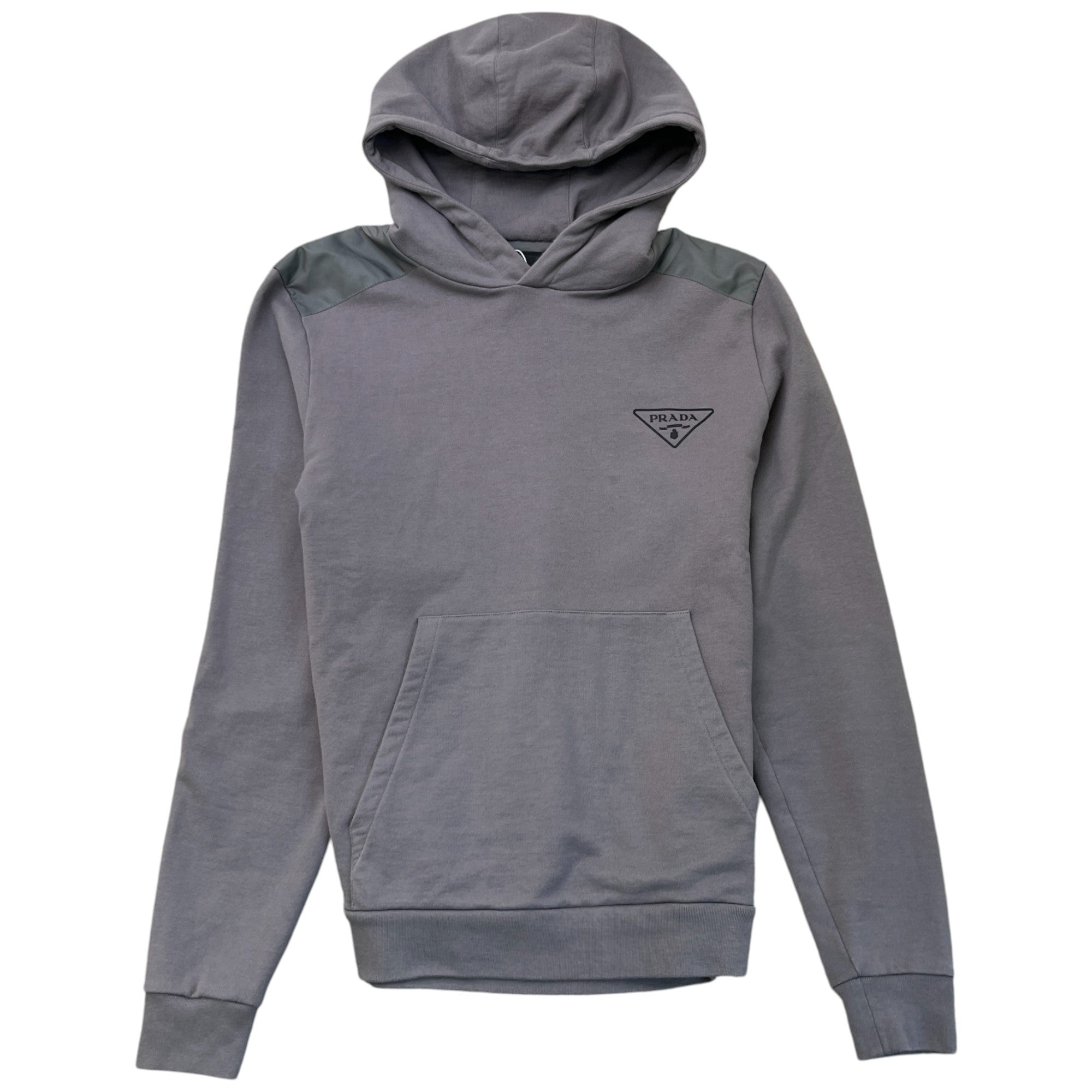 Men's Logo Print Hoodie Charcoal Size S