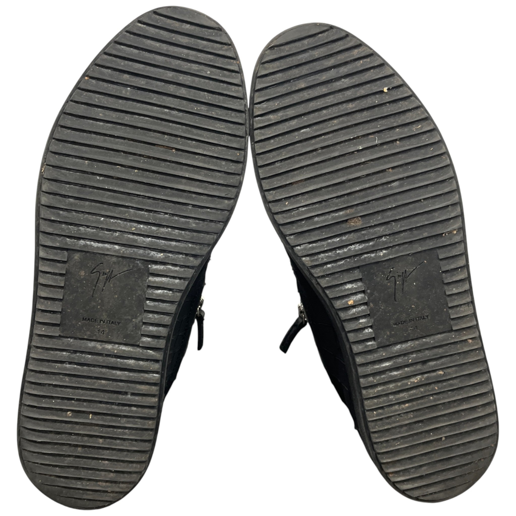 Men's Crocodile-Effect Low Trainers Black Size EU 44 / UK 10