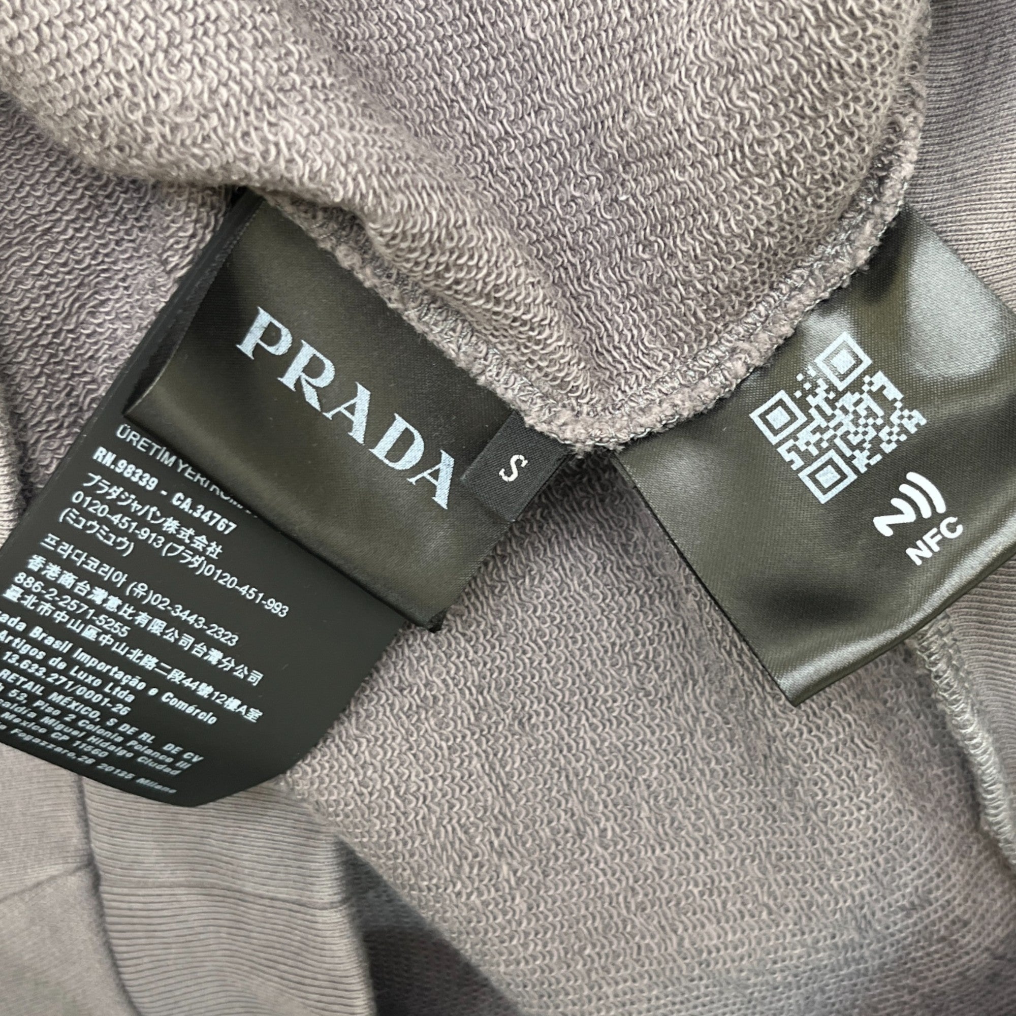 Men's Logo Print Hoodie Charcoal Size S