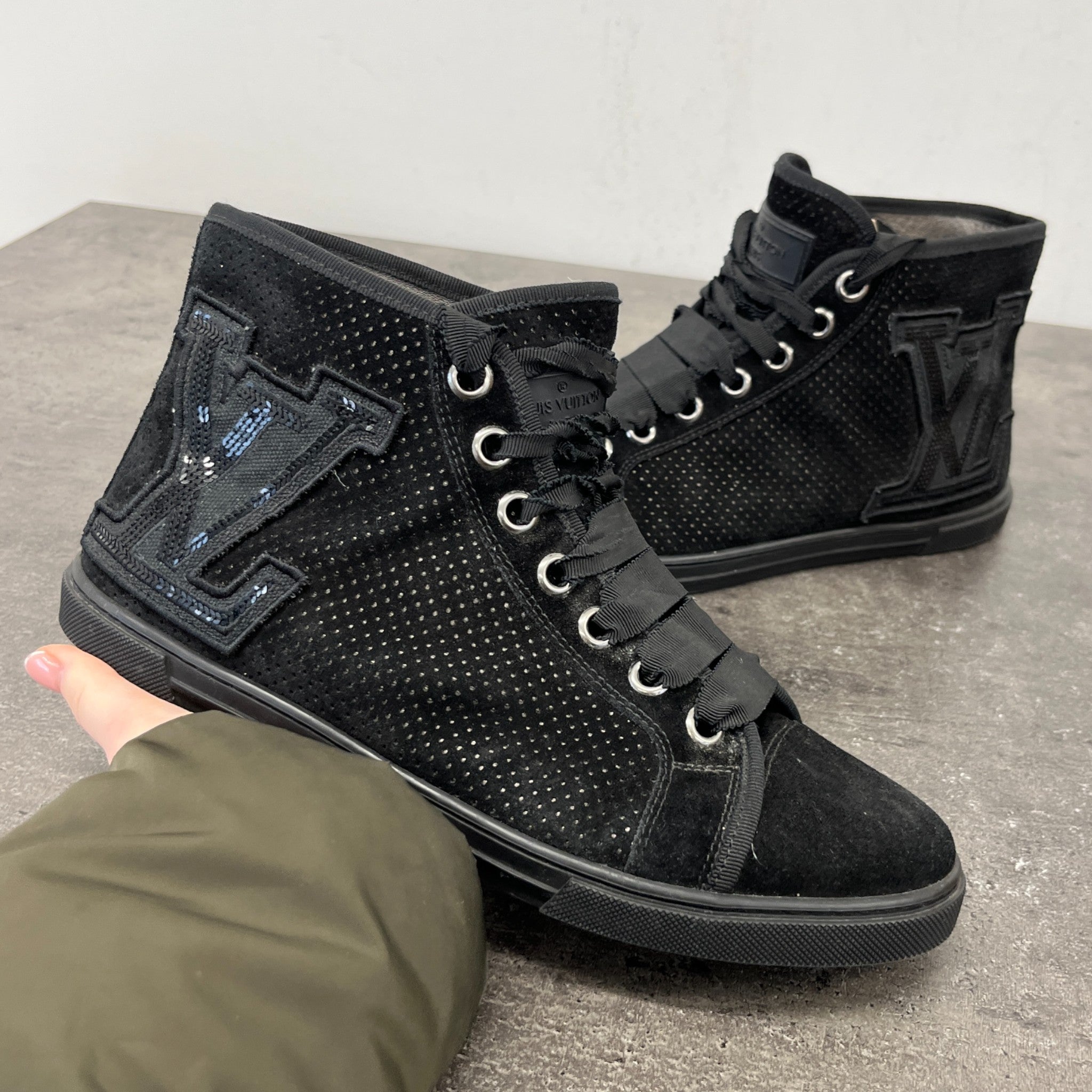 Women's Lv Sequin High Trainers Black Size EU 38 / UK 5