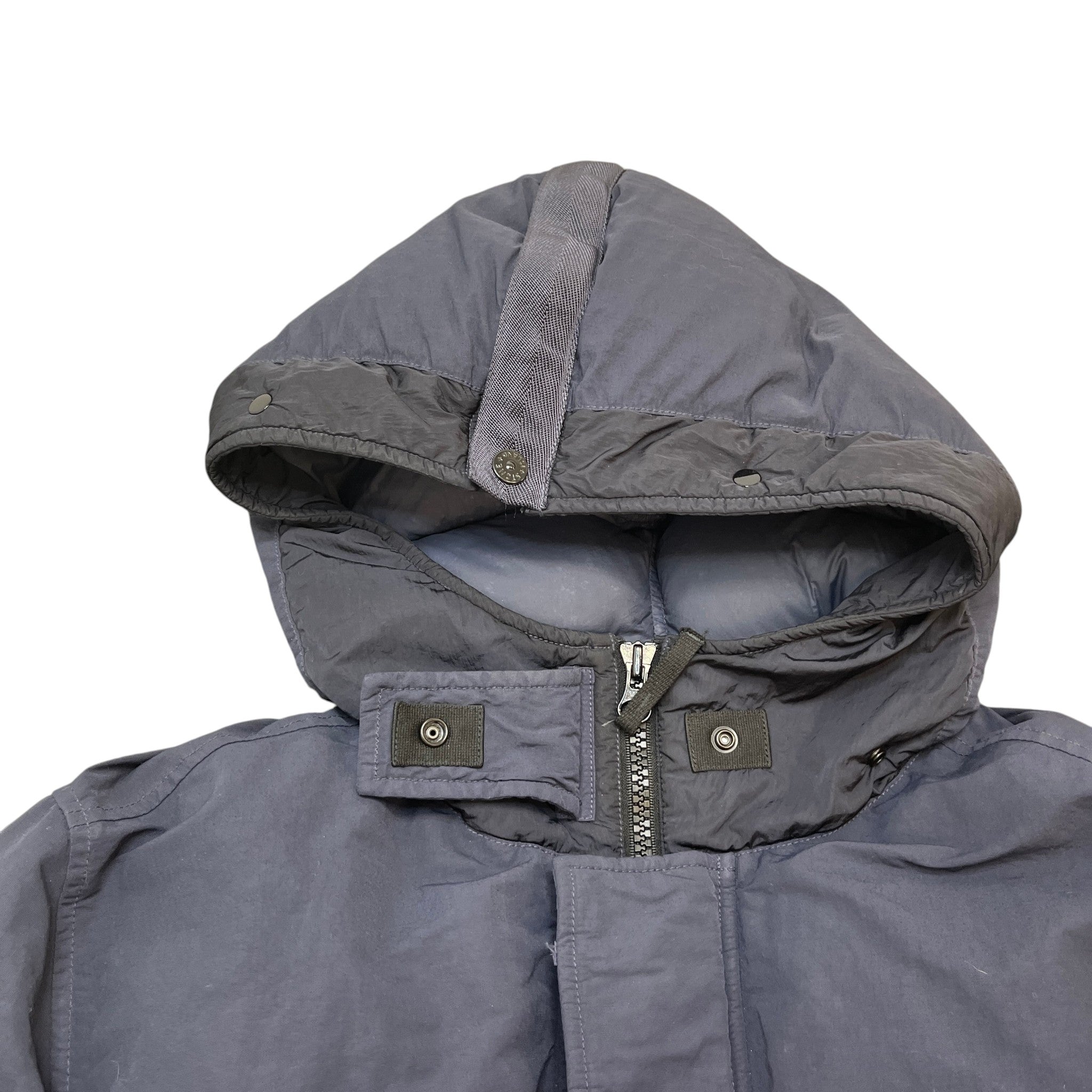 Men's Applique Logo Down Jacket Navy Size L