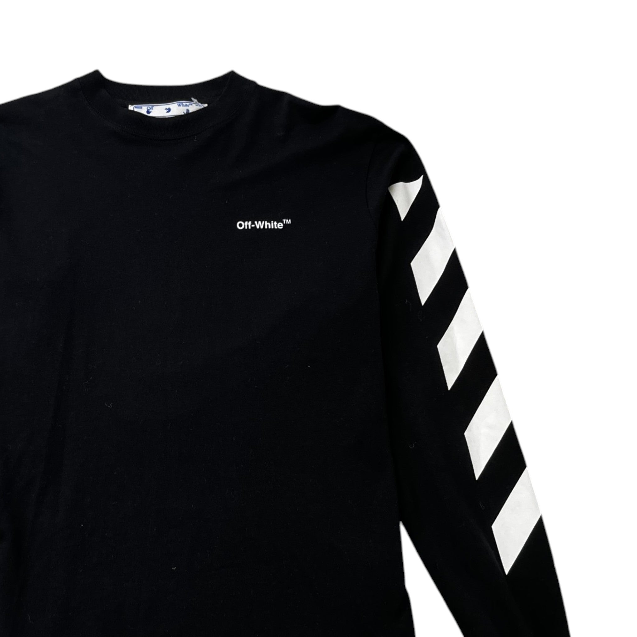 Men's Logo Print Long Sleeve T-Shirt Black Size M