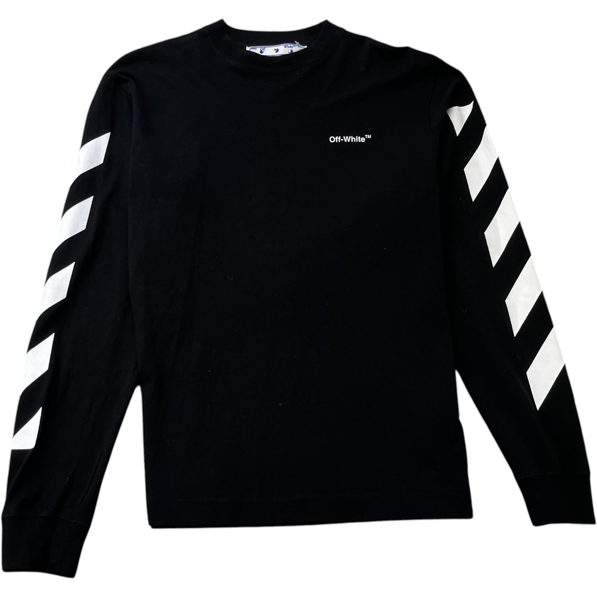 Men's Logo Print Long Sleeve T-Shirt Black Size M