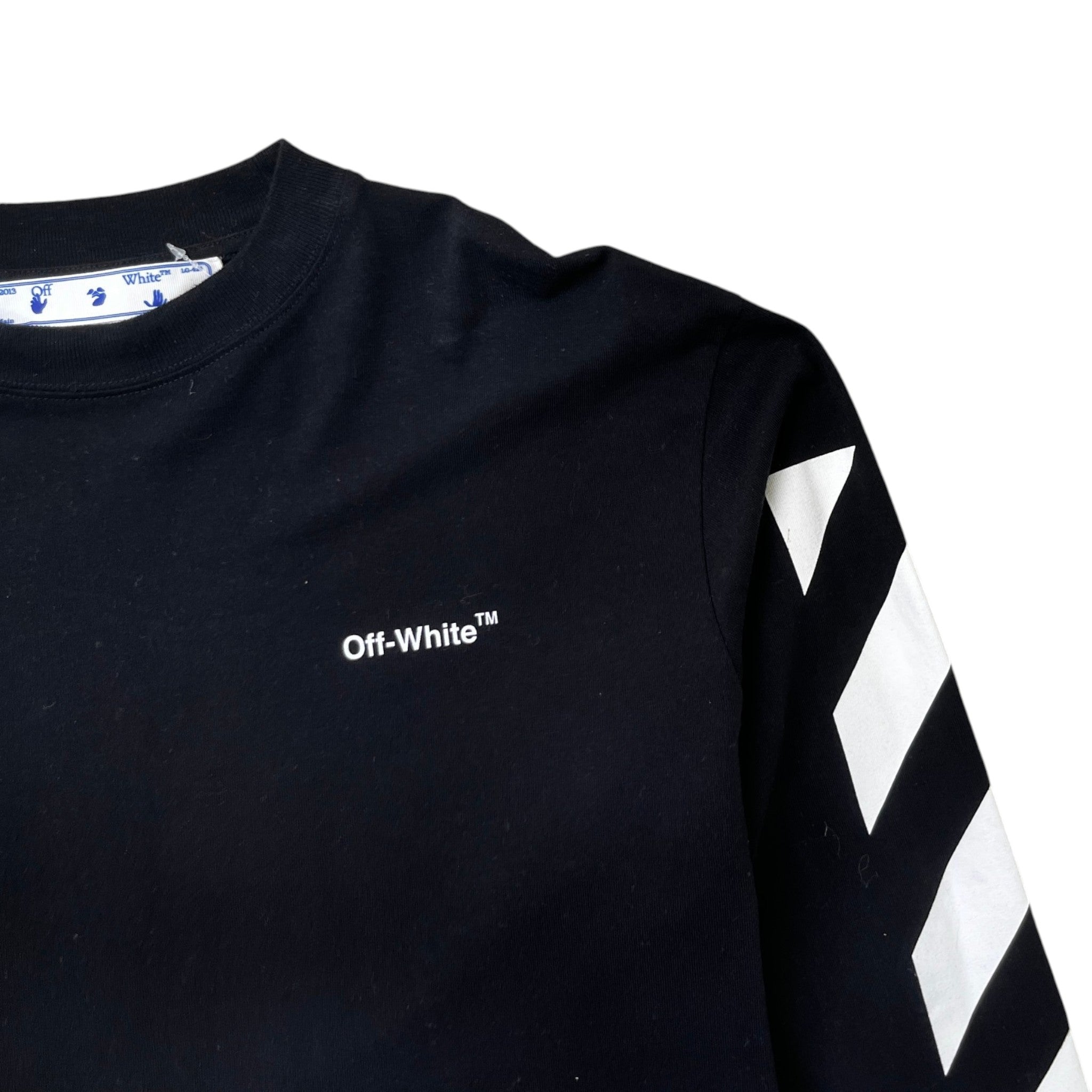 Men's Logo Print Long Sleeve T-Shirt Black Size M