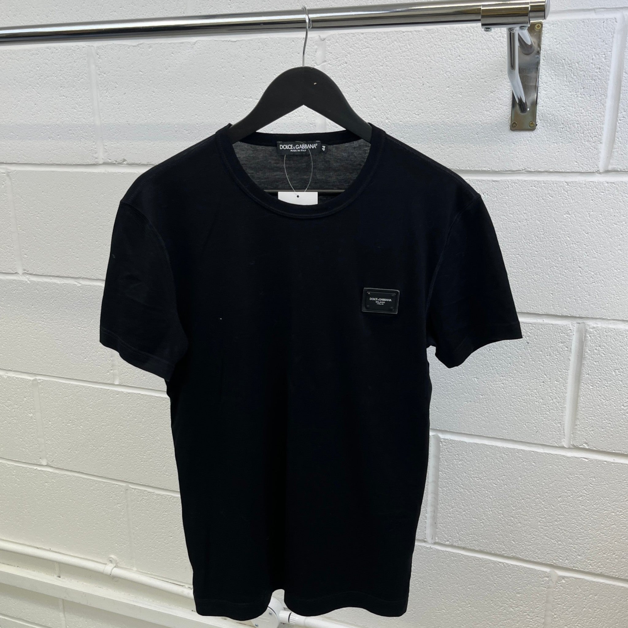 Men's Plaque Logo T-Shirt Black Size IT 44 / UK XS