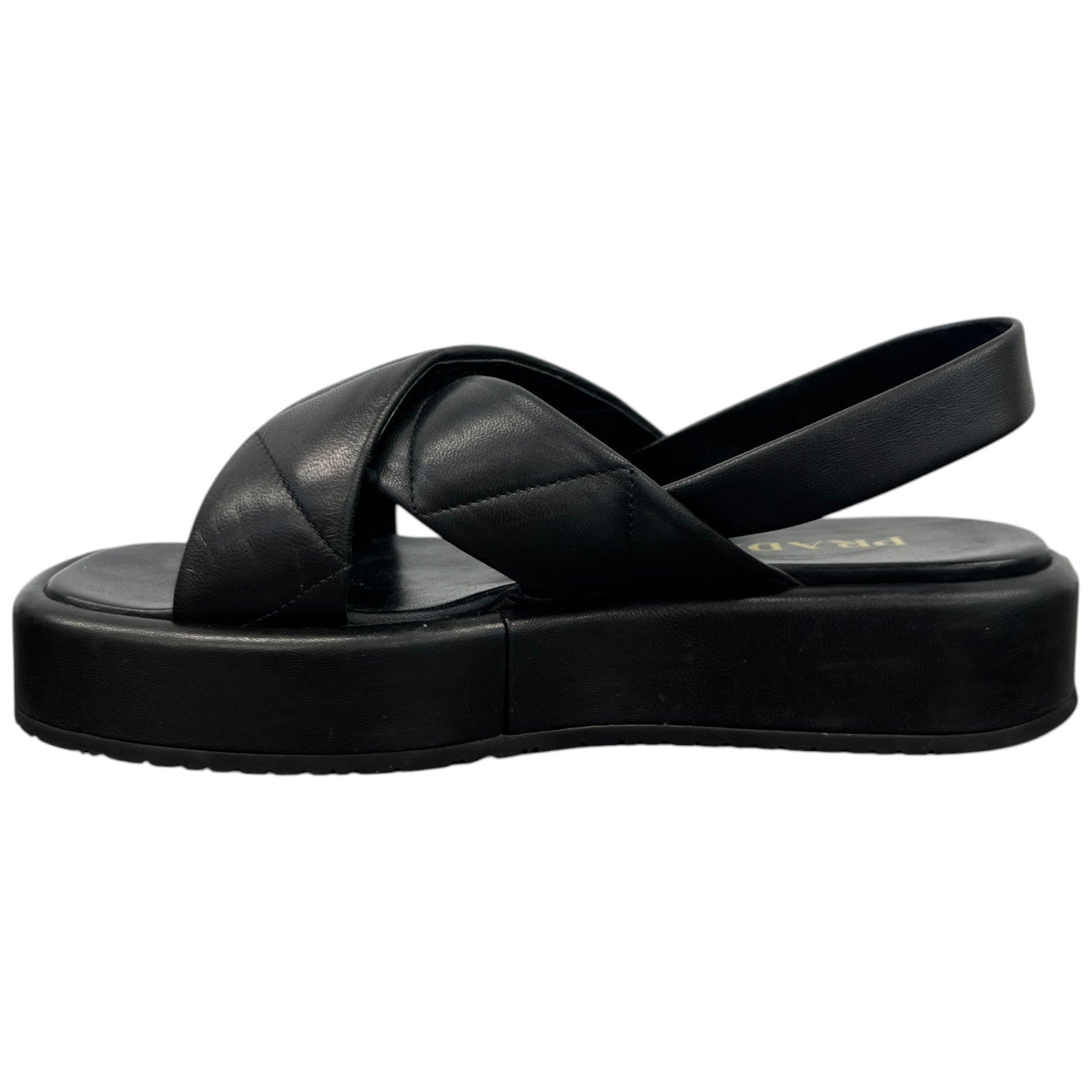Women's Quilted Nappa Flatform Sandals Black Size EU 39 / UK 6