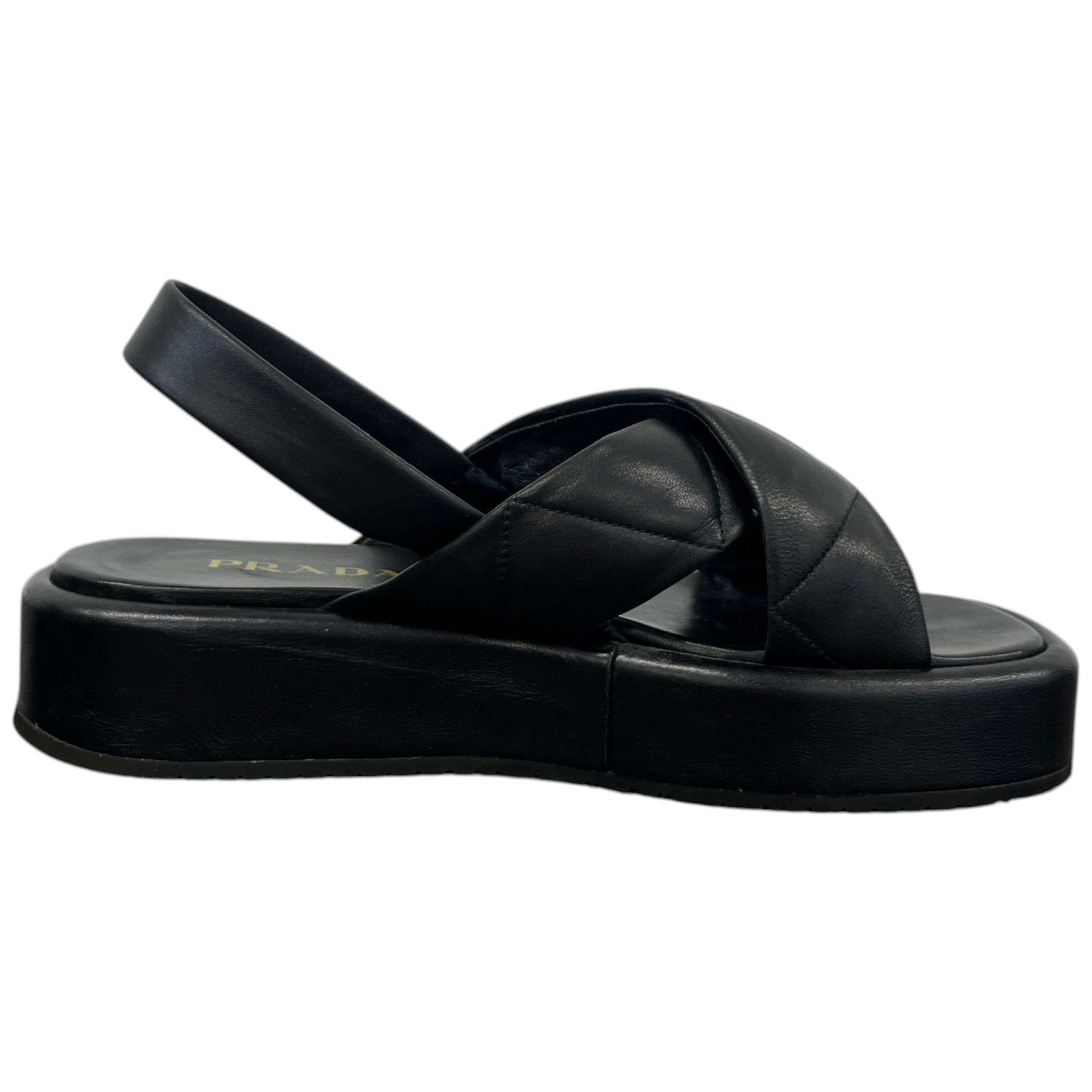 Women's Quilted Nappa Flatform Sandals Black Size EU 39 / UK 6