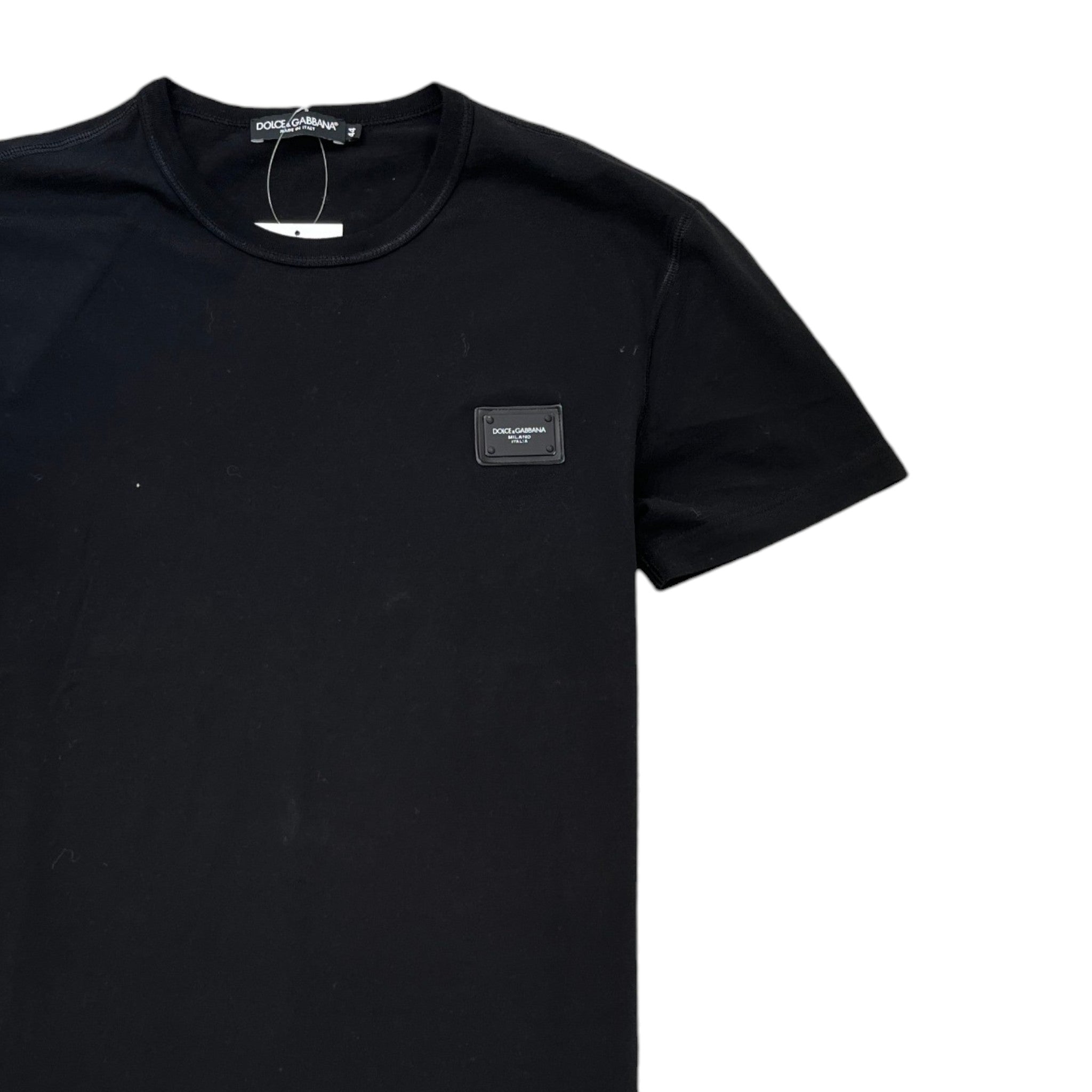 Men's Plaque Logo T-Shirt Black Size IT 44 / UK XS