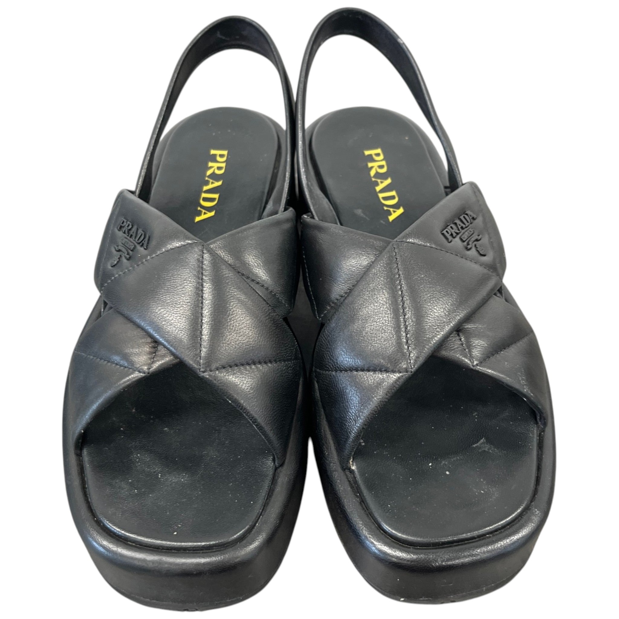 Women's Quilted Nappa Flatform Sandals Black Size EU 39 / UK 6