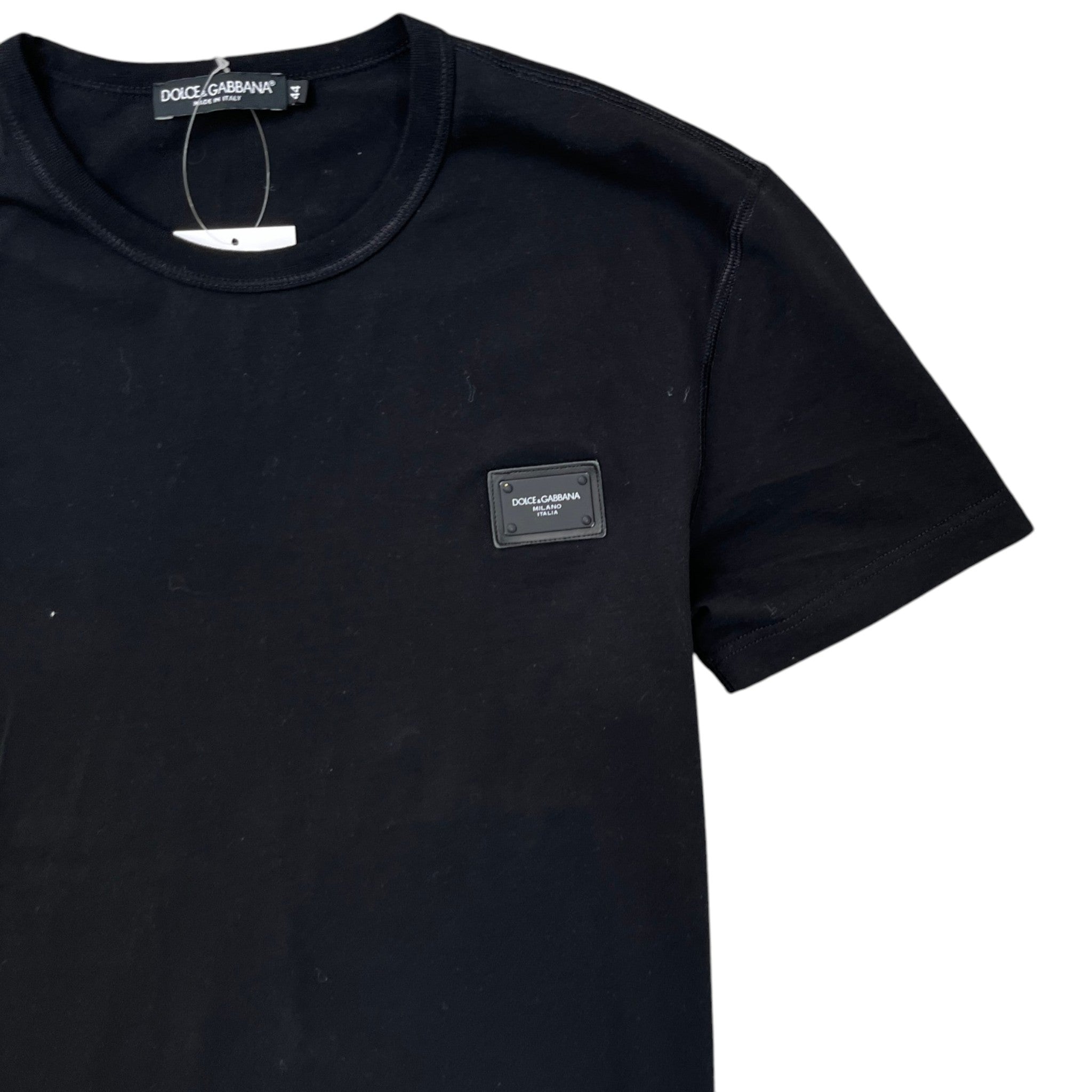 Men's Plaque Logo T-Shirt Black Size IT 44 / UK XS