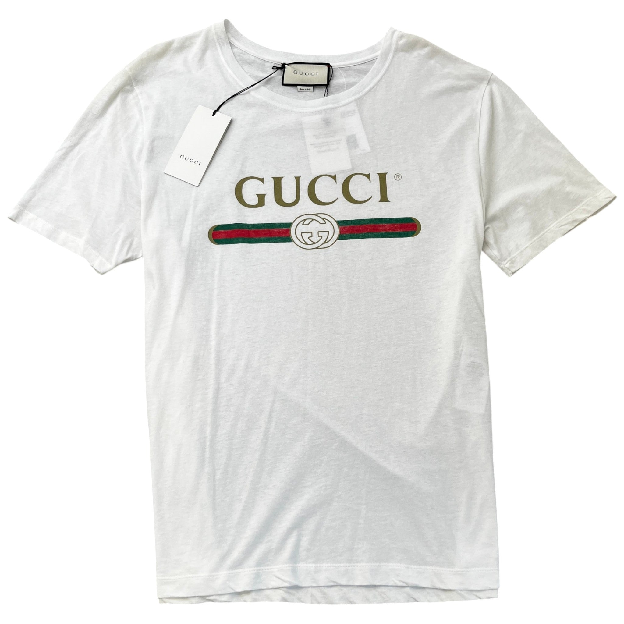 Men's Logo Print T-Shirt White Size XXL