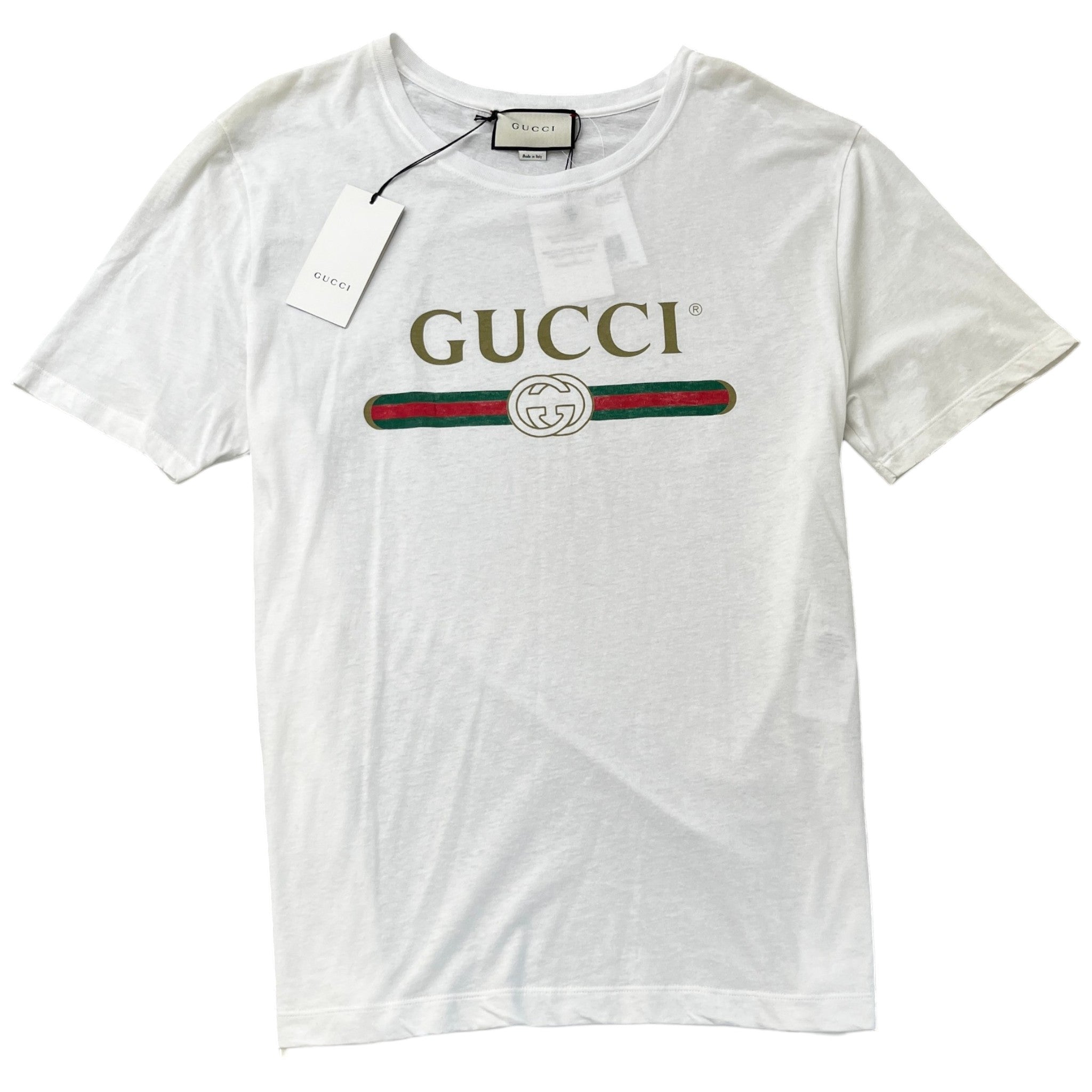 Men's Logo Print T-Shirt White Size XXL