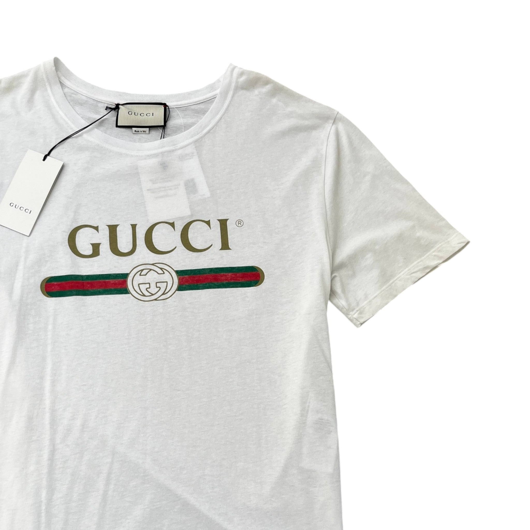 Men's Logo Print T-Shirt White Size XXL