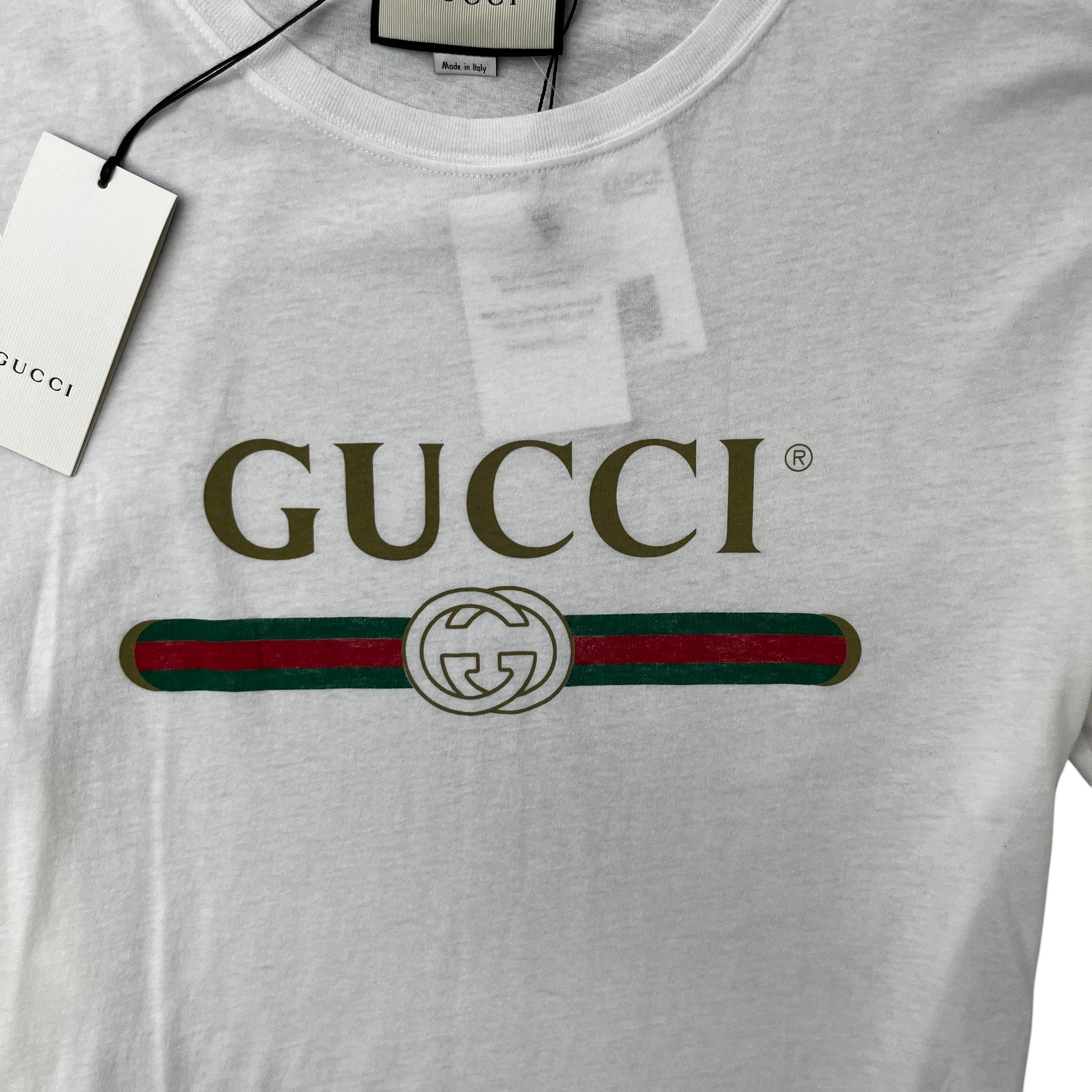 Men's Logo Print T-Shirt White Size XXL