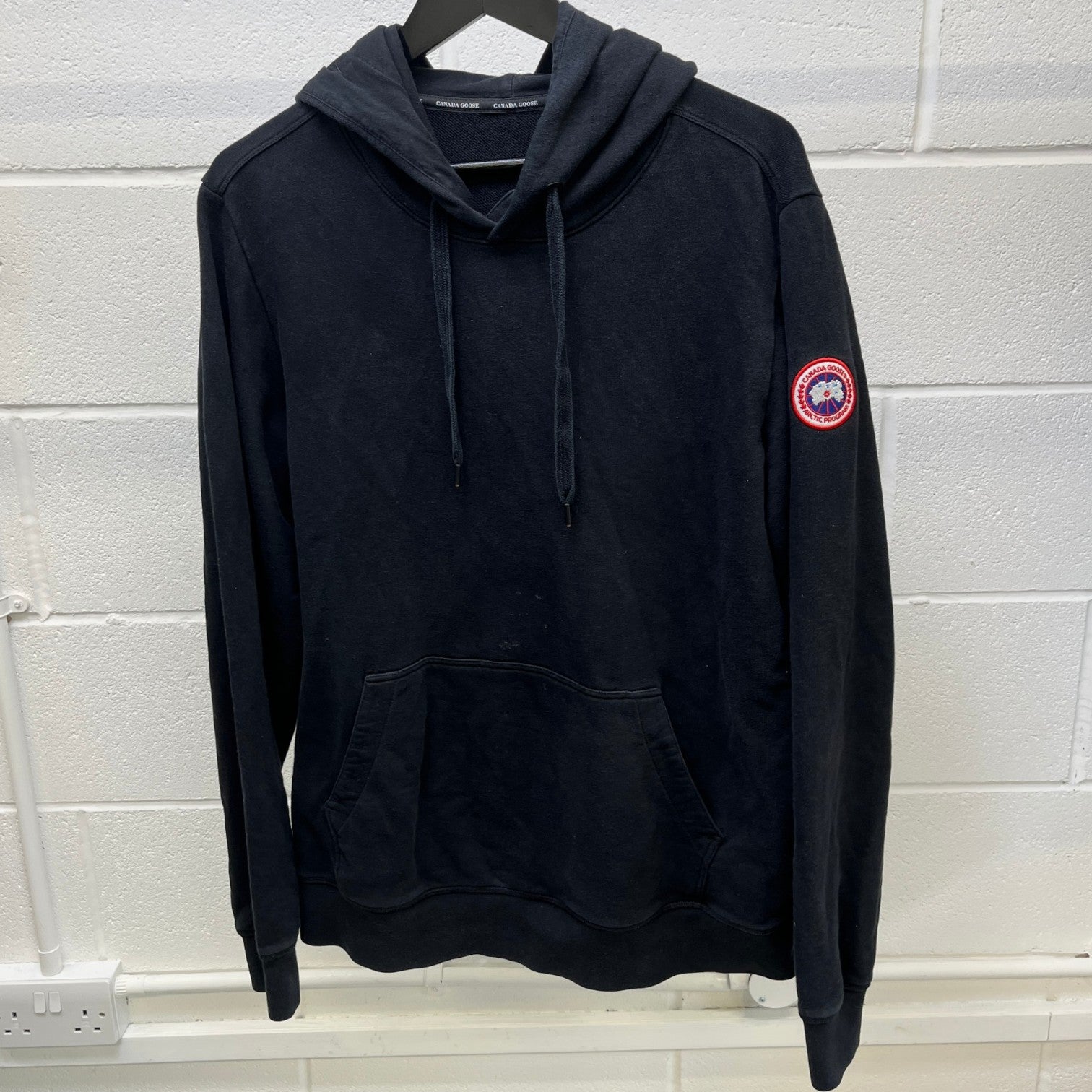 Men's Embroidered Logo Hoodie Black Size L