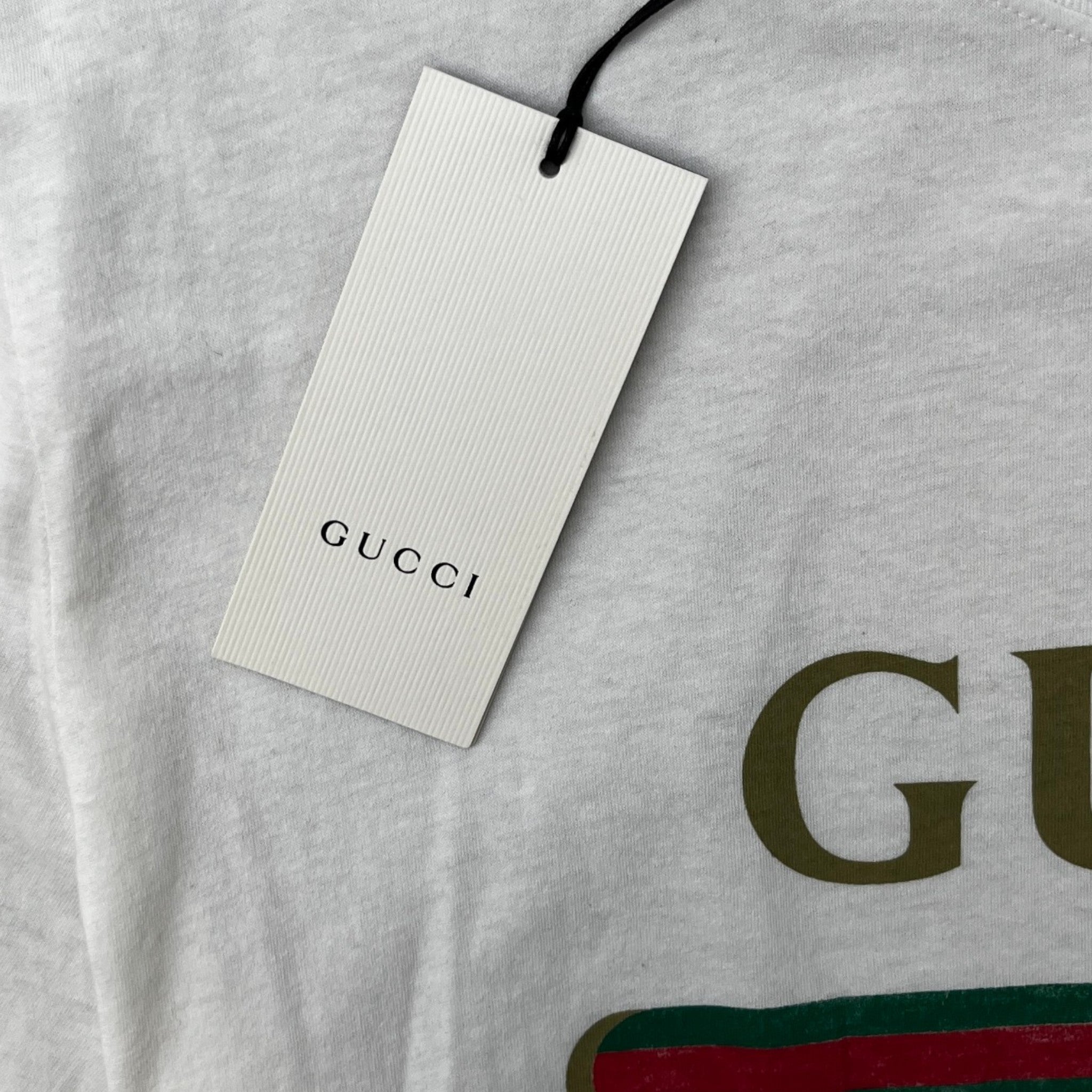 Men's Logo Print T-Shirt White Size XXL