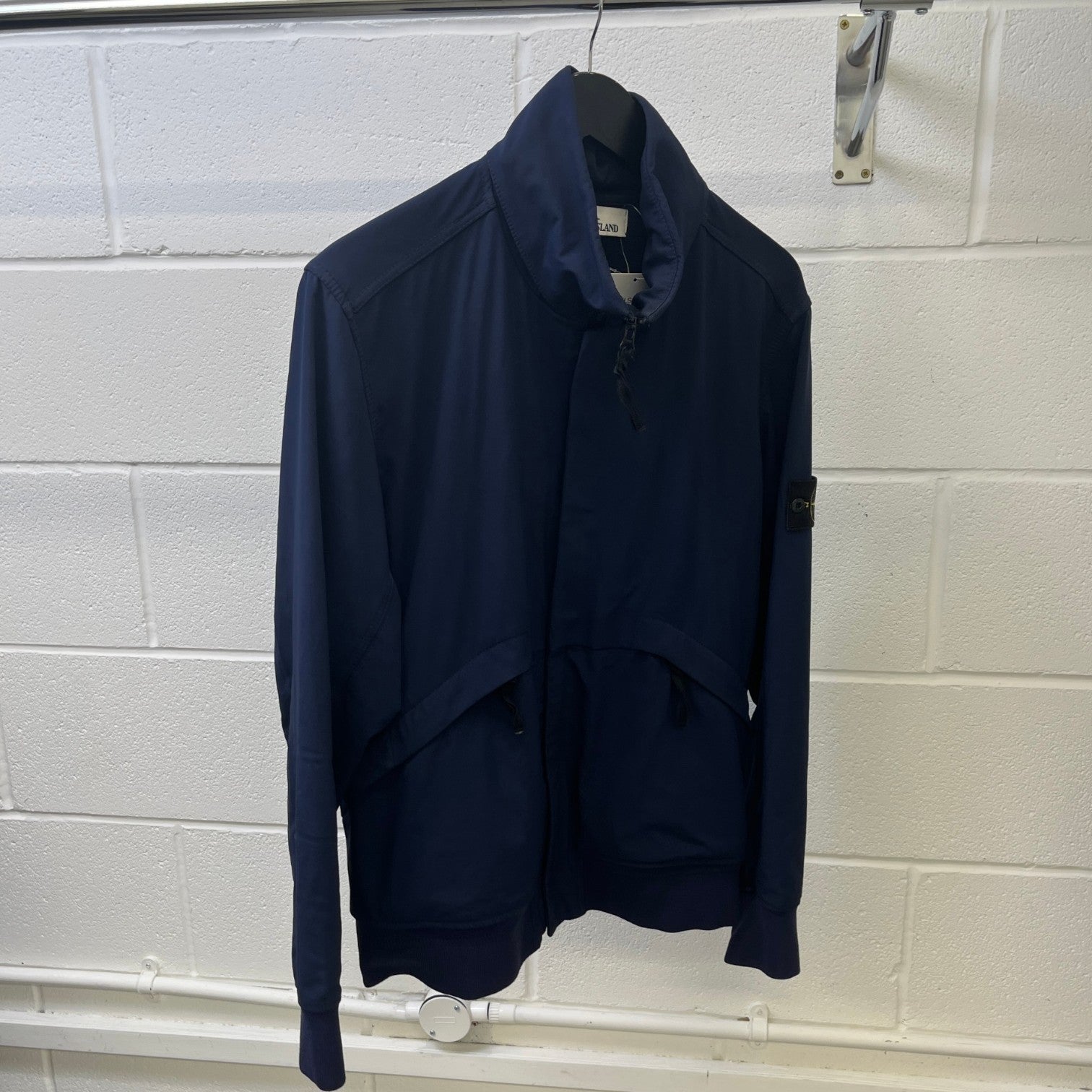 Men's Applique Logo Soft Shell Jacket Navy Size XL