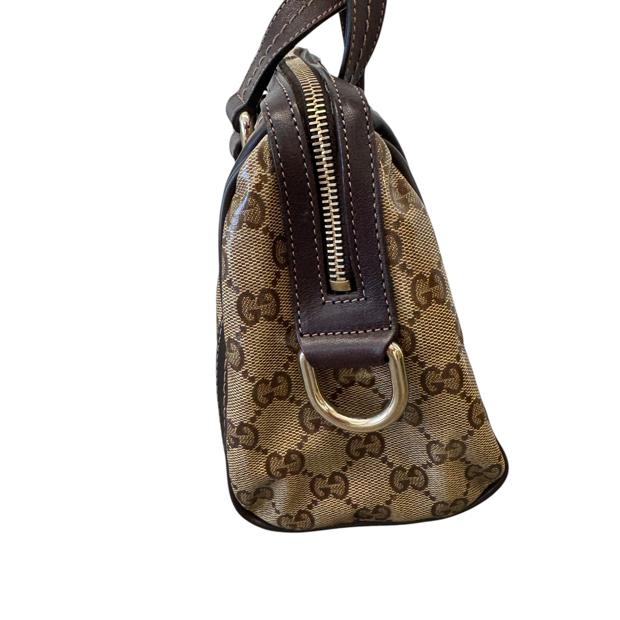 Women's Duchessa Crystal Coated Canvas Barrel Bag Brown