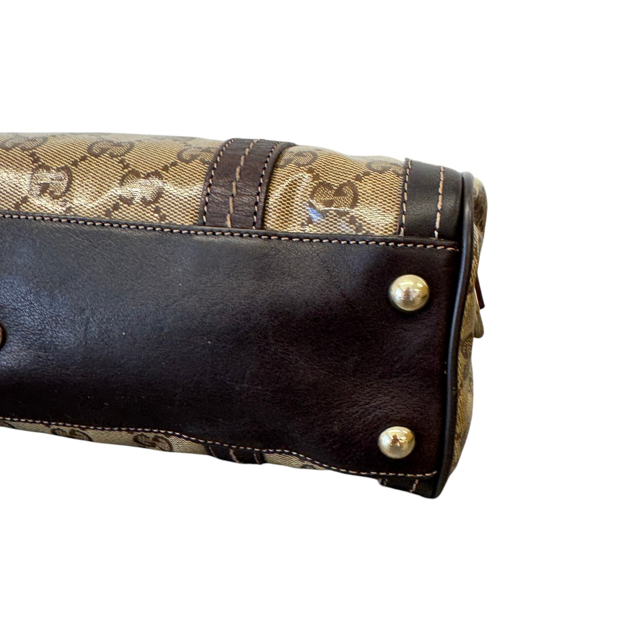 Women's Duchessa Crystal Coated Canvas Barrel Bag Brown
