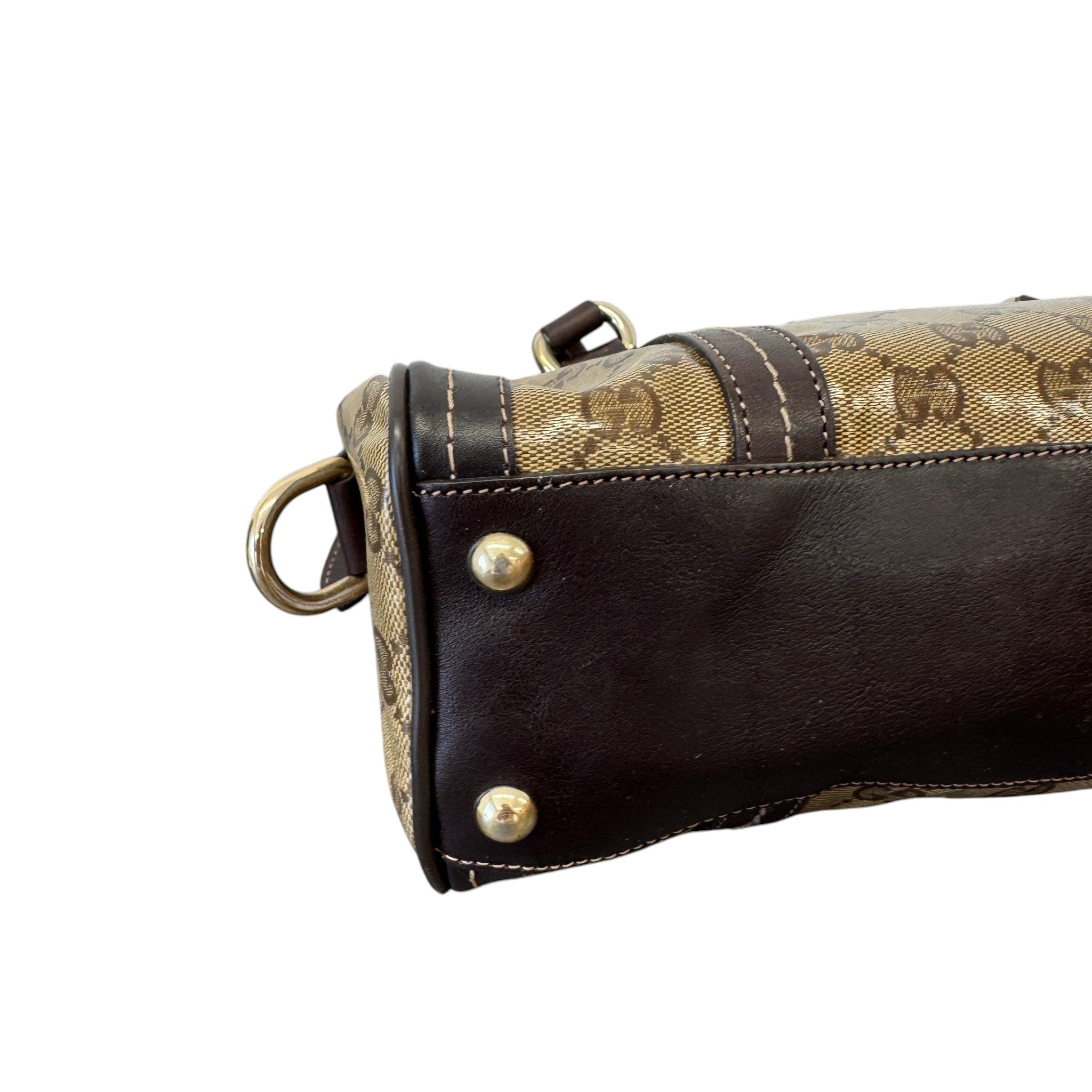 Women's Duchessa Crystal Coated Canvas Barrel Bag Brown