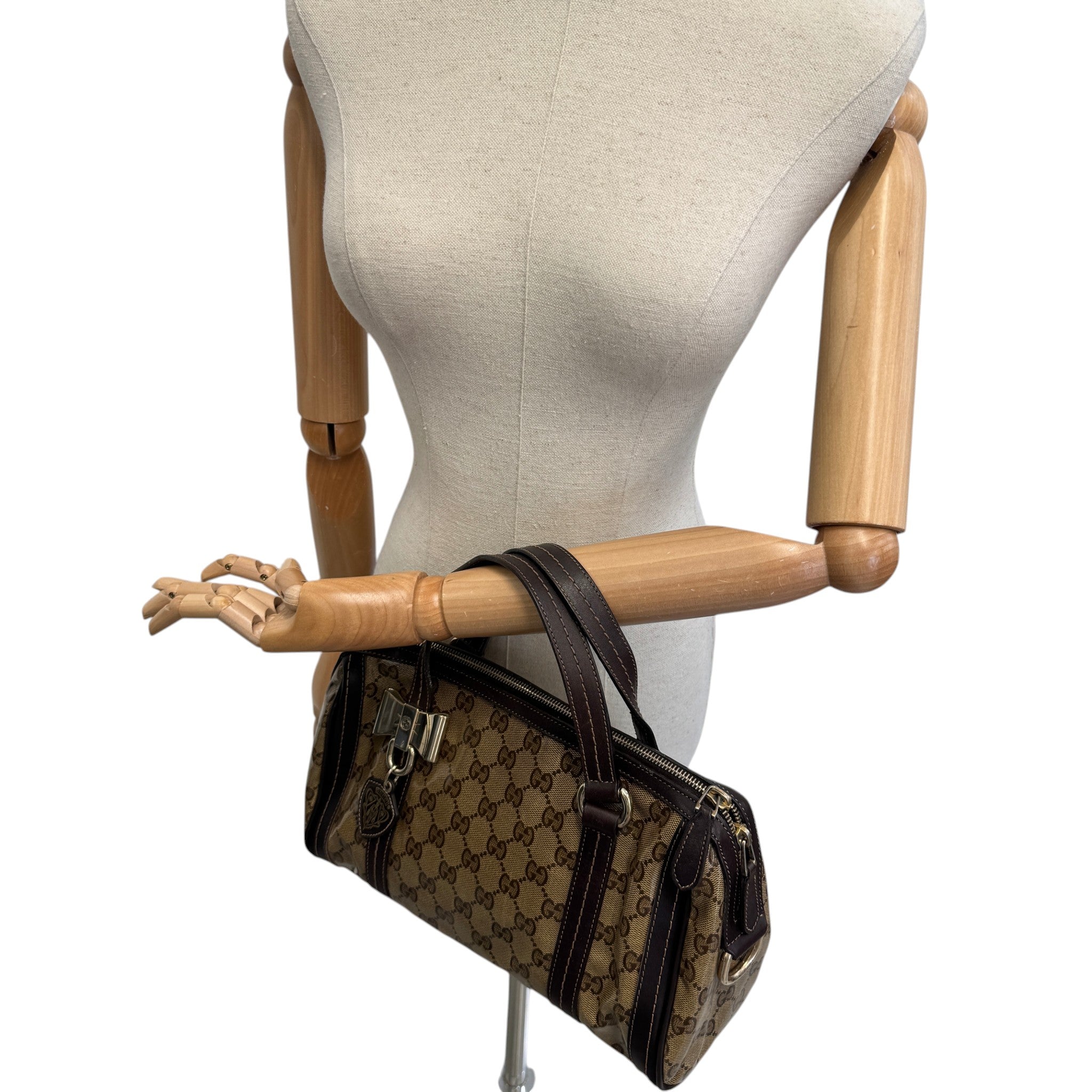 Women's Duchessa Crystal Coated Canvas Barrel Bag Brown
