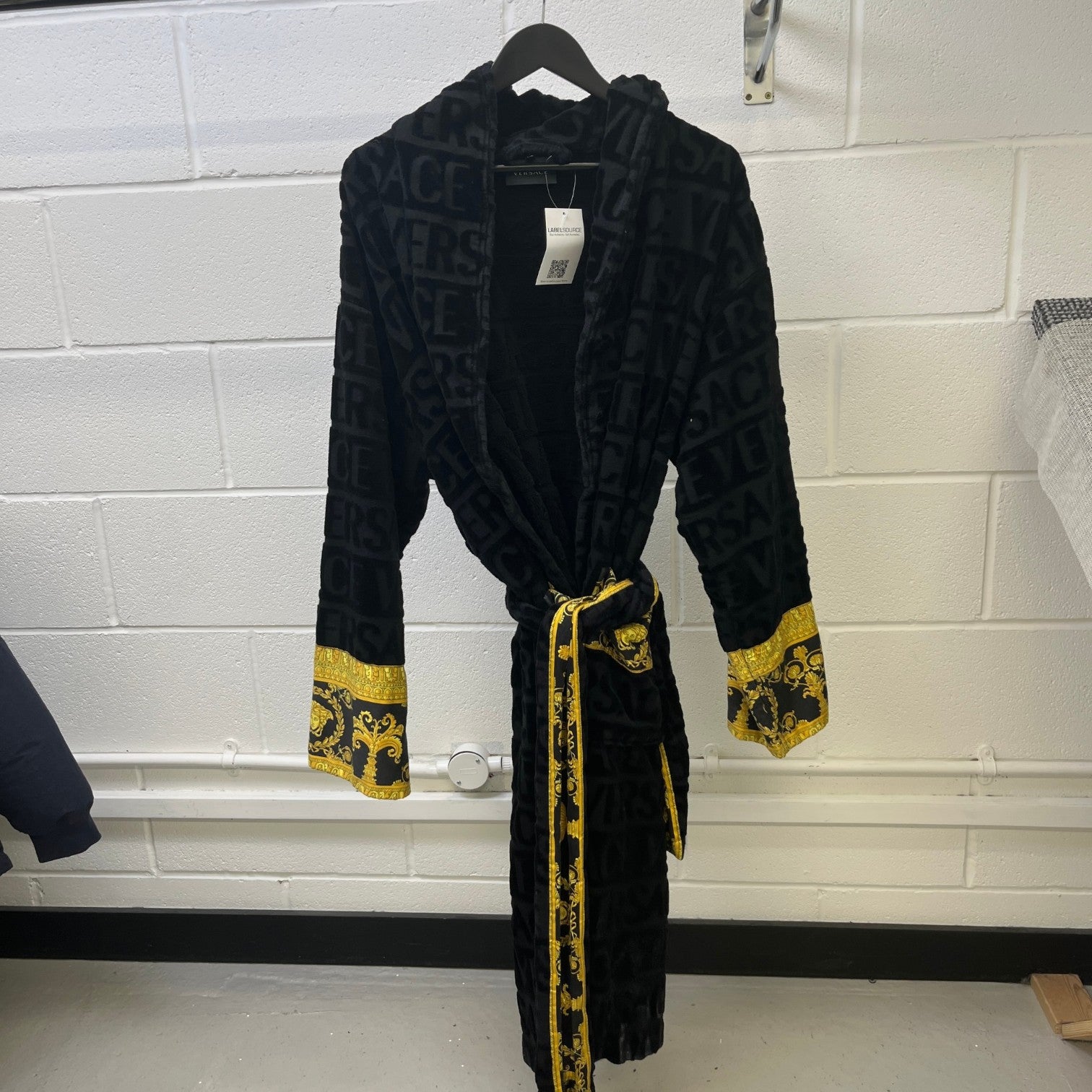 Men's I Heart Baroque Bath Robe Black Size XL