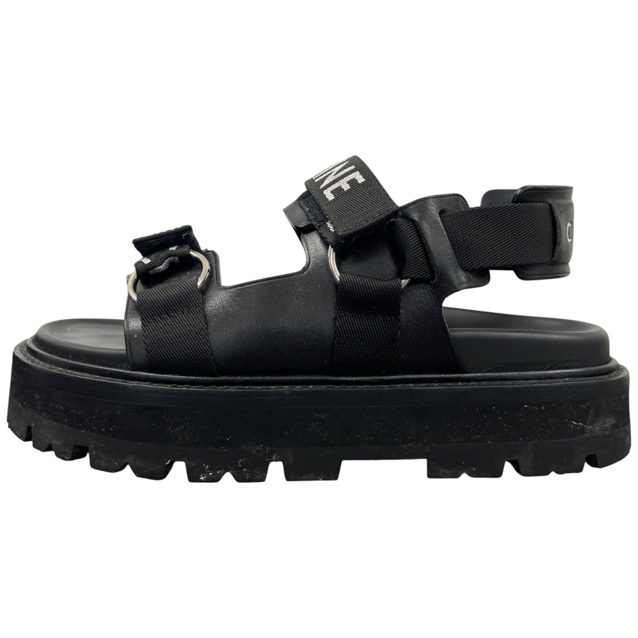 Women's Bulky Logo Sandals Black Size EU 38 / UK 5