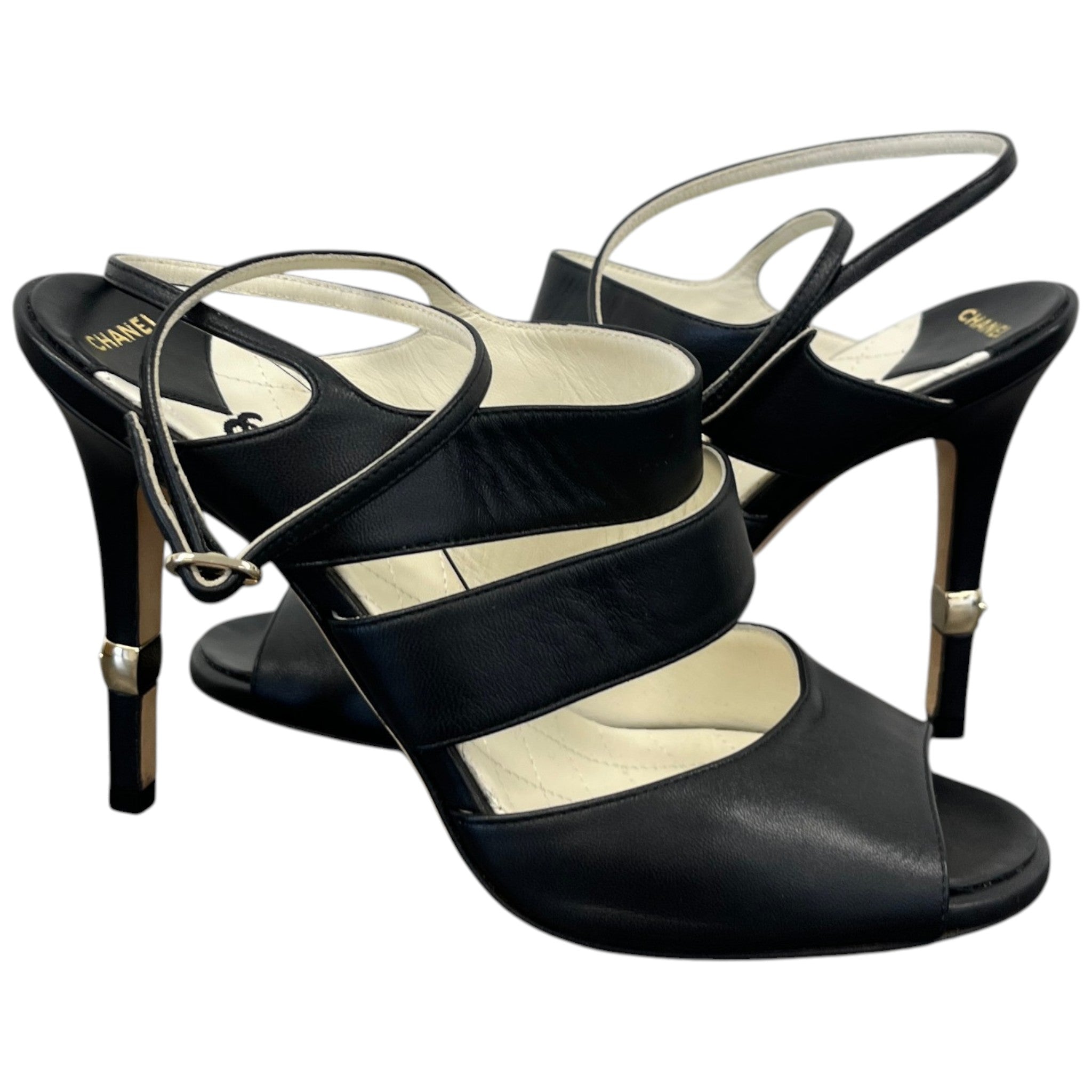 Women's Cc Logo Heels Black Size EU 39 / UK 6