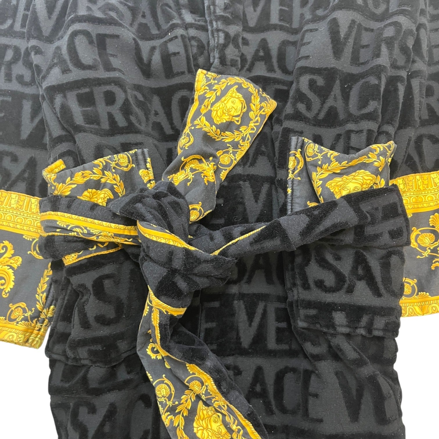Men's I Heart Baroque Bath Robe Black Size XL