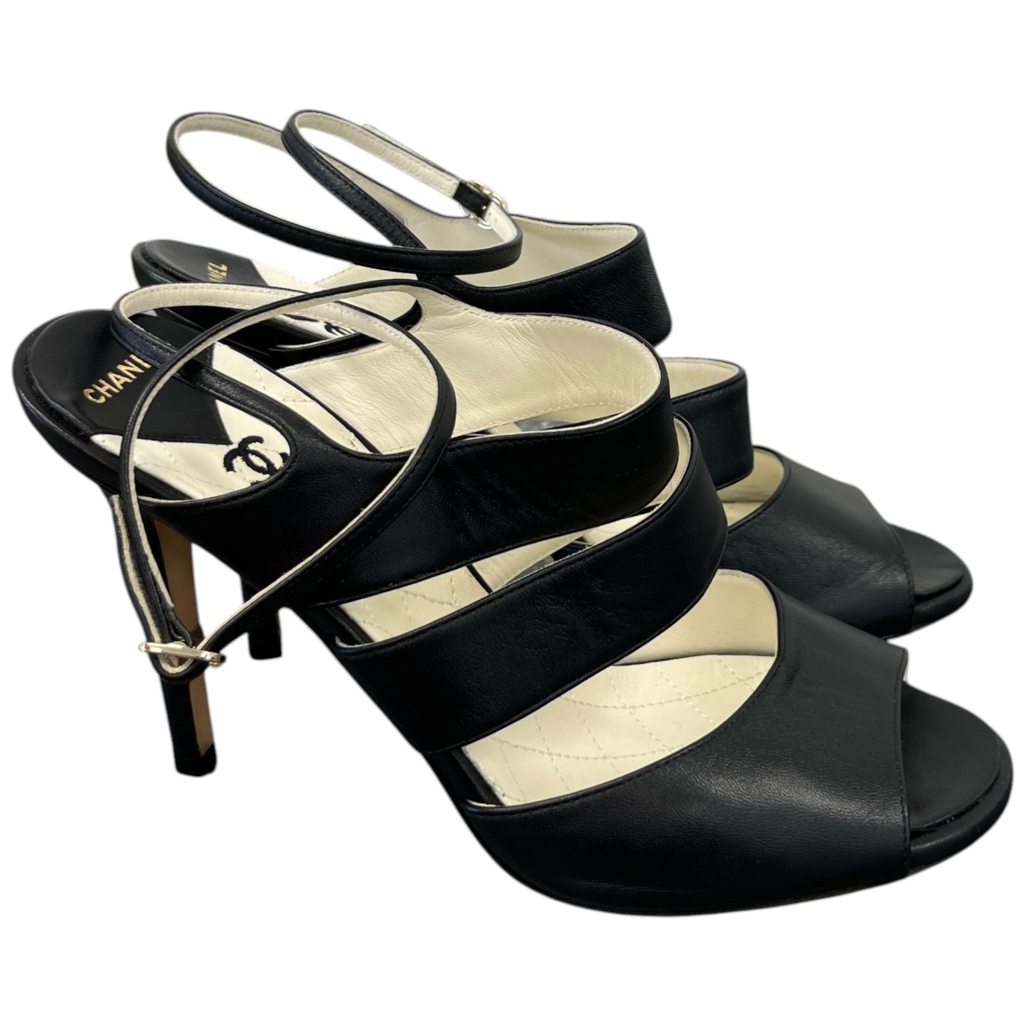 Women's Cc Logo Heels Black Size EU 39 / UK 6