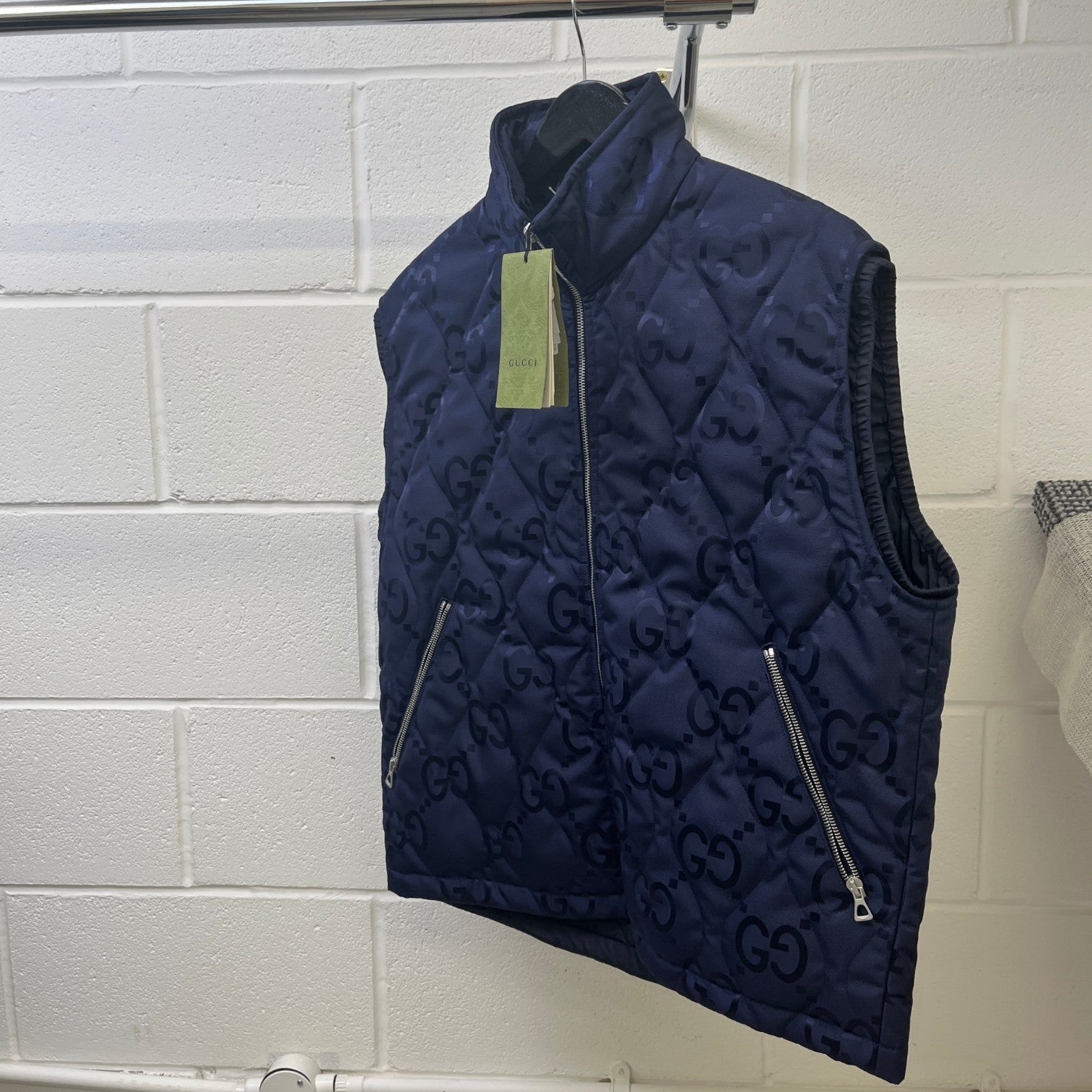 Men's Gg Jumbo Gilet Navy Size IT 46 / S