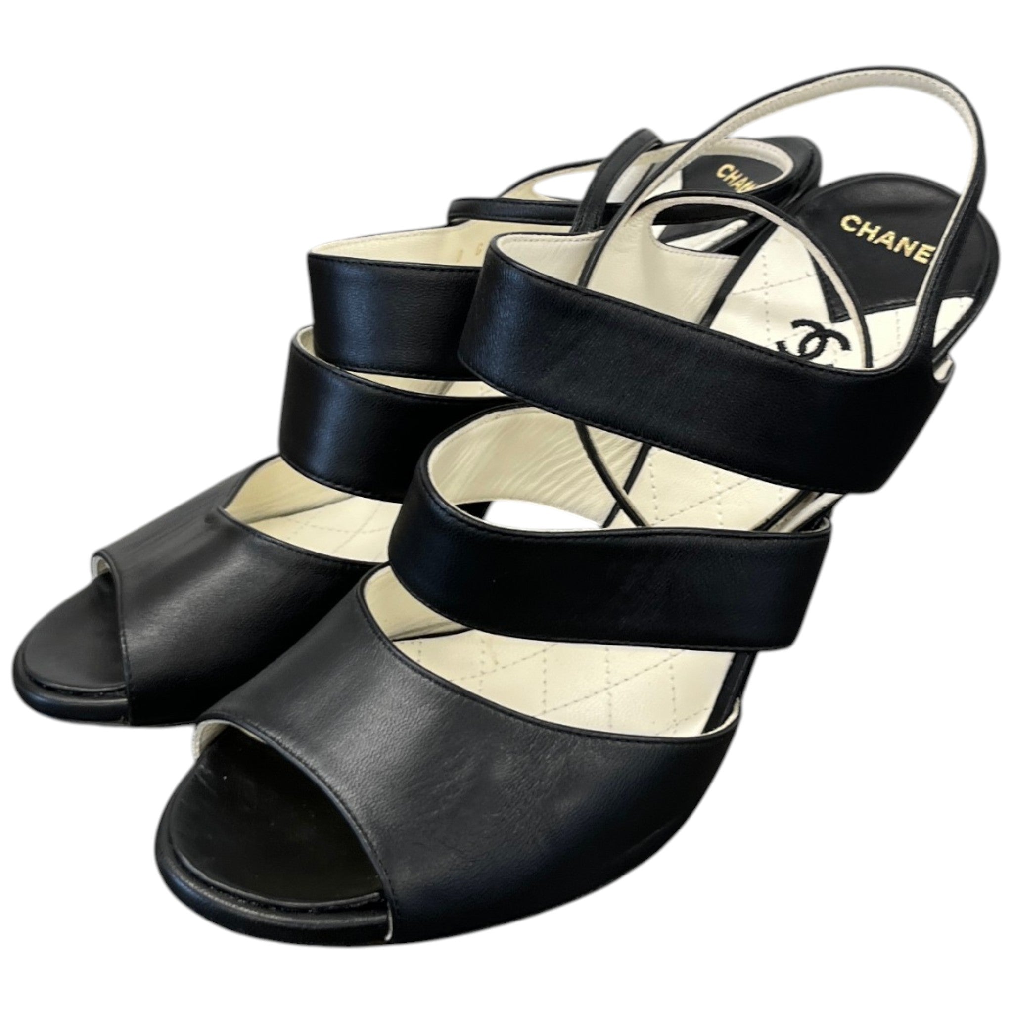 Women's Cc Logo Heels Black Size EU 39 / UK 6