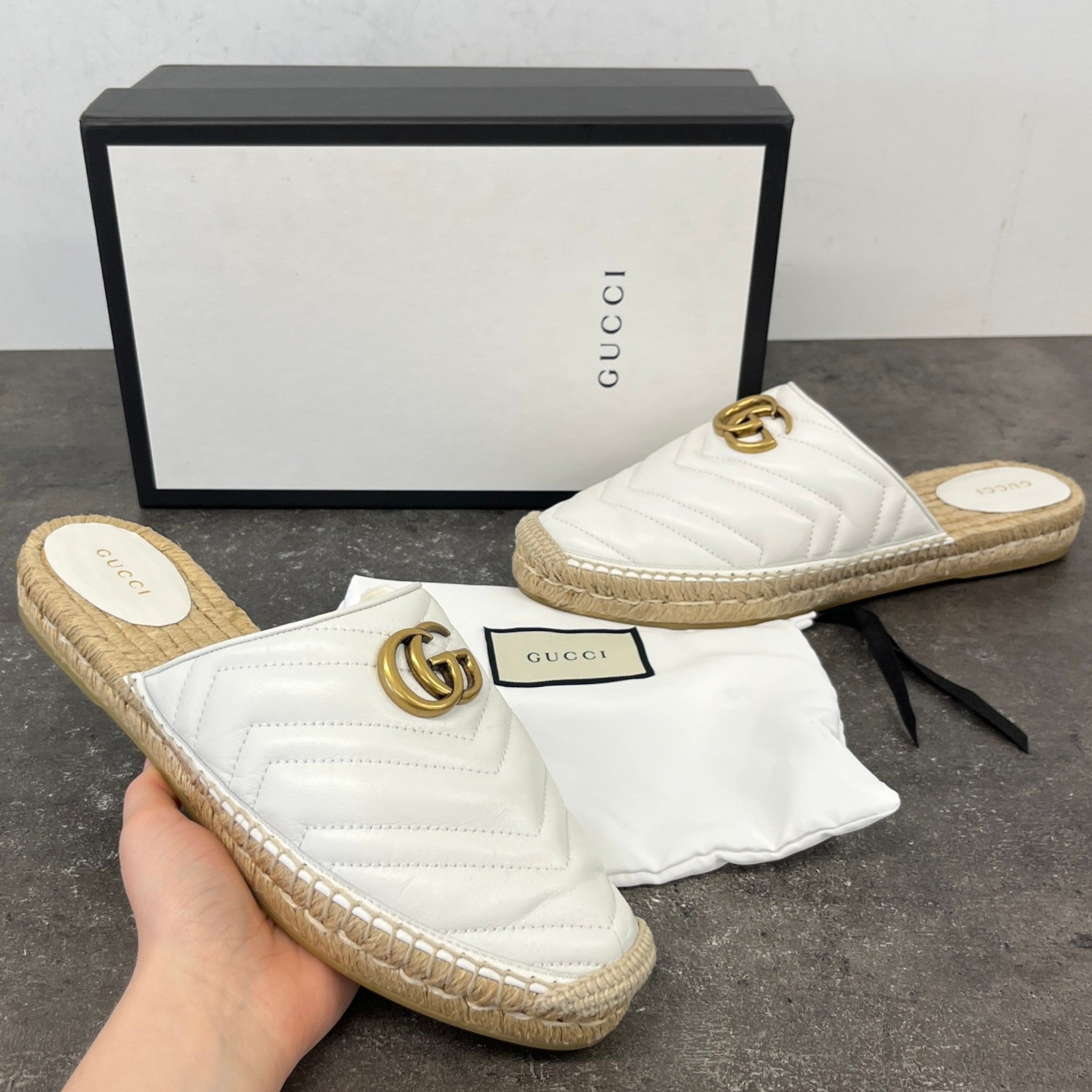 Women's Gg Marmont Espadrilles White Size EU 41 / UK 8