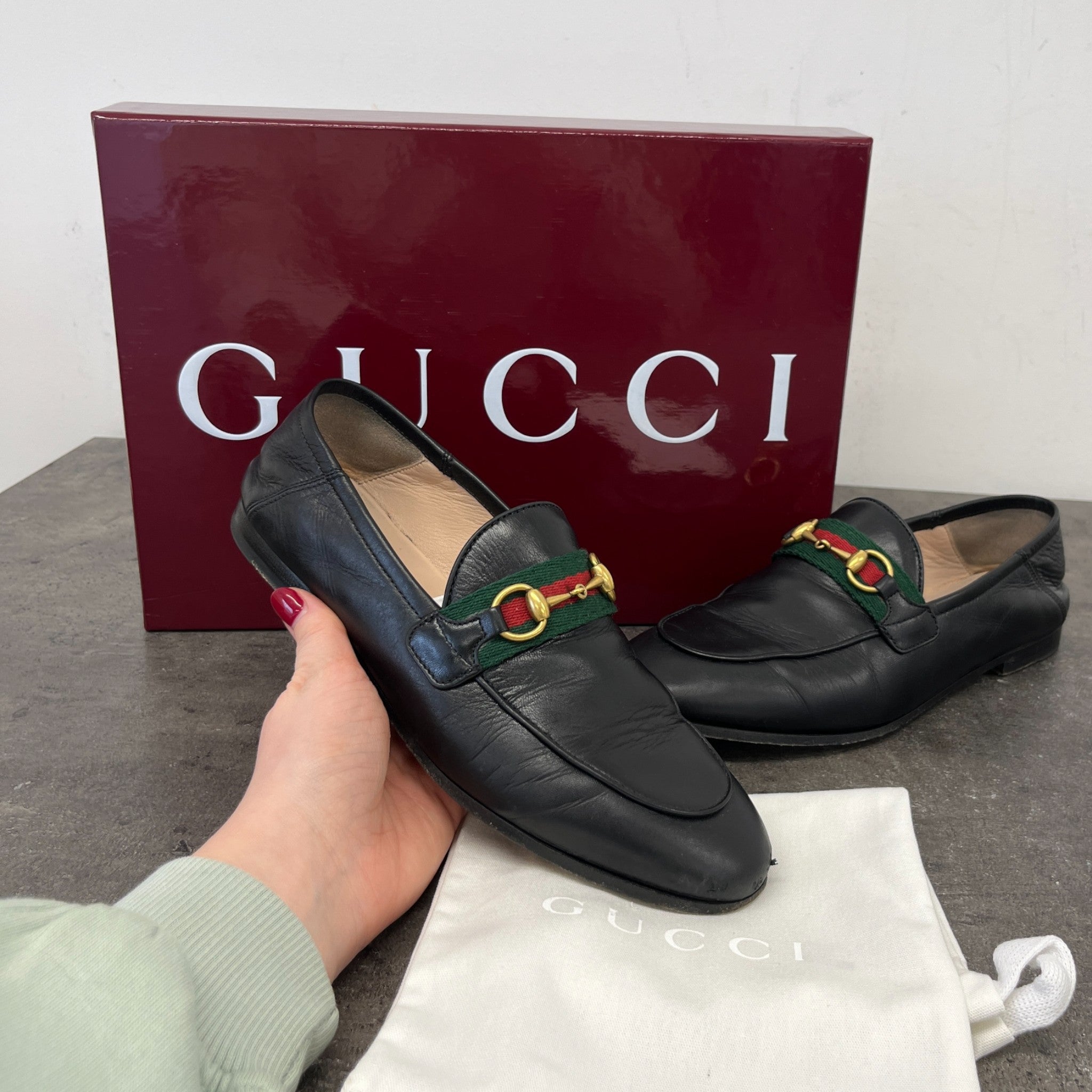 Women's Horsebit Web Loafers Black Size EU 36.5 / UK 3.5