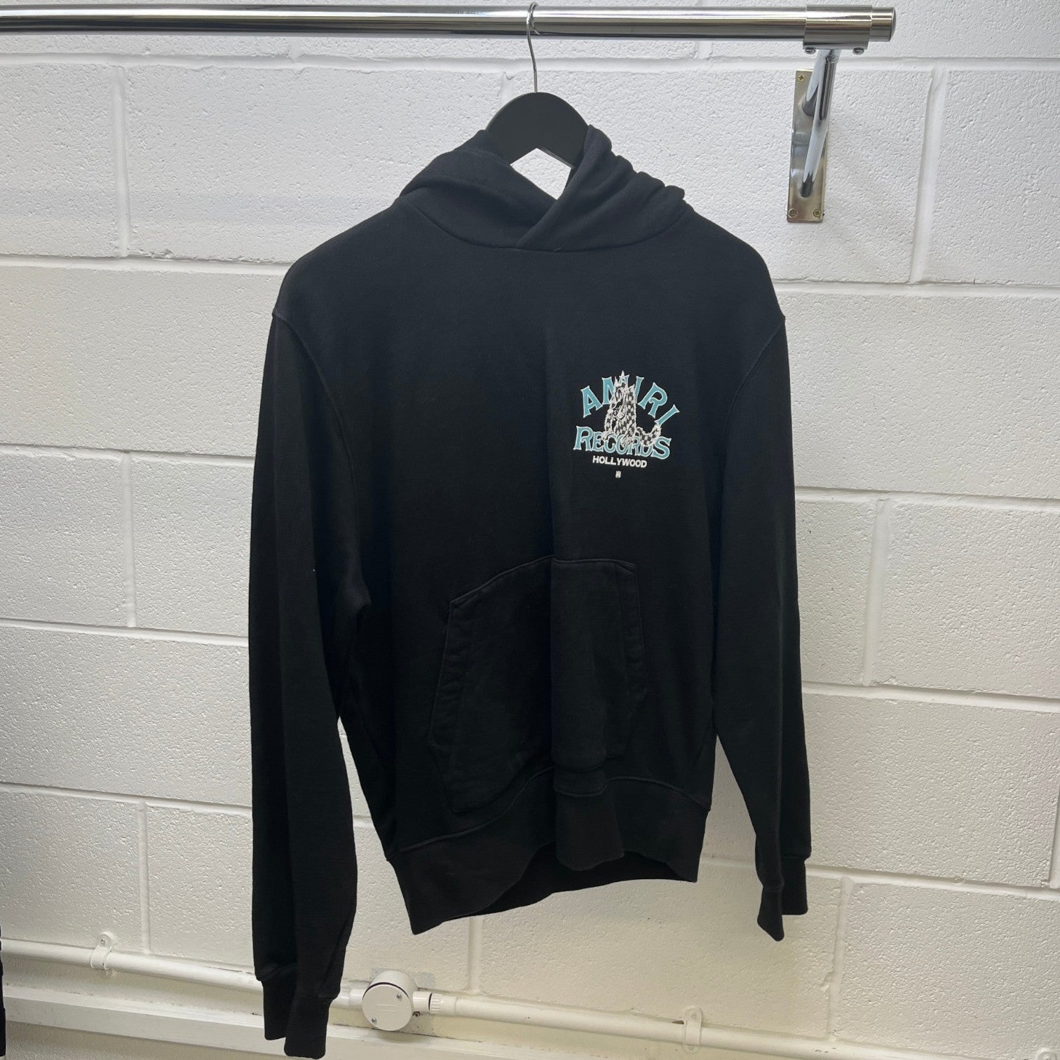 Men's Wolf Records Logo Hoodie Black Size S