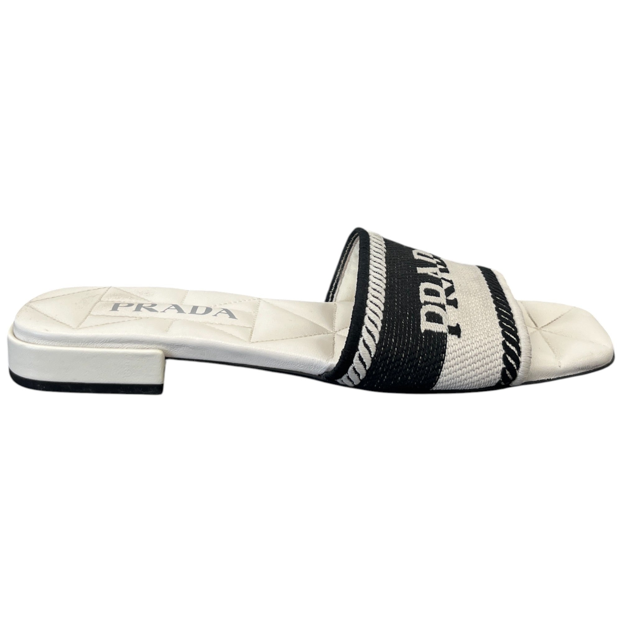Women's Two- Colour Logo Print Slides White Size EU 39 / UK 6