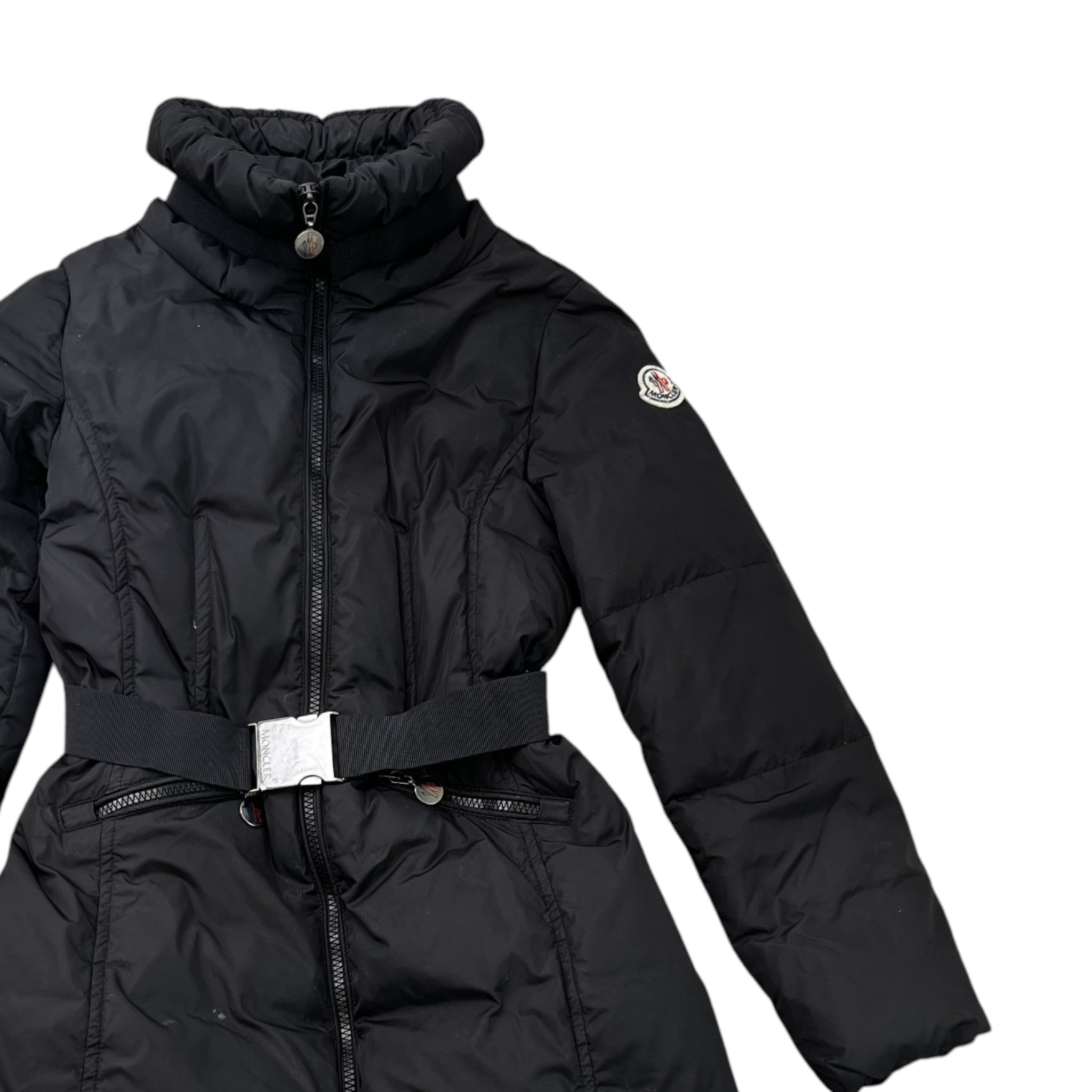 Women's Long Puffer Down Jacket Black Size Junior Age 12