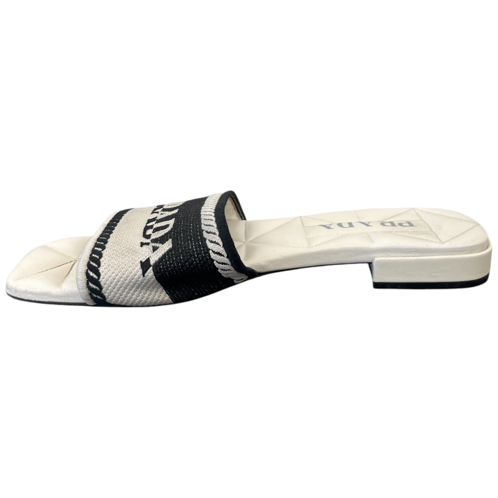 Women's Two- Colour Logo Print Slides White Size EU 39 / UK 6
