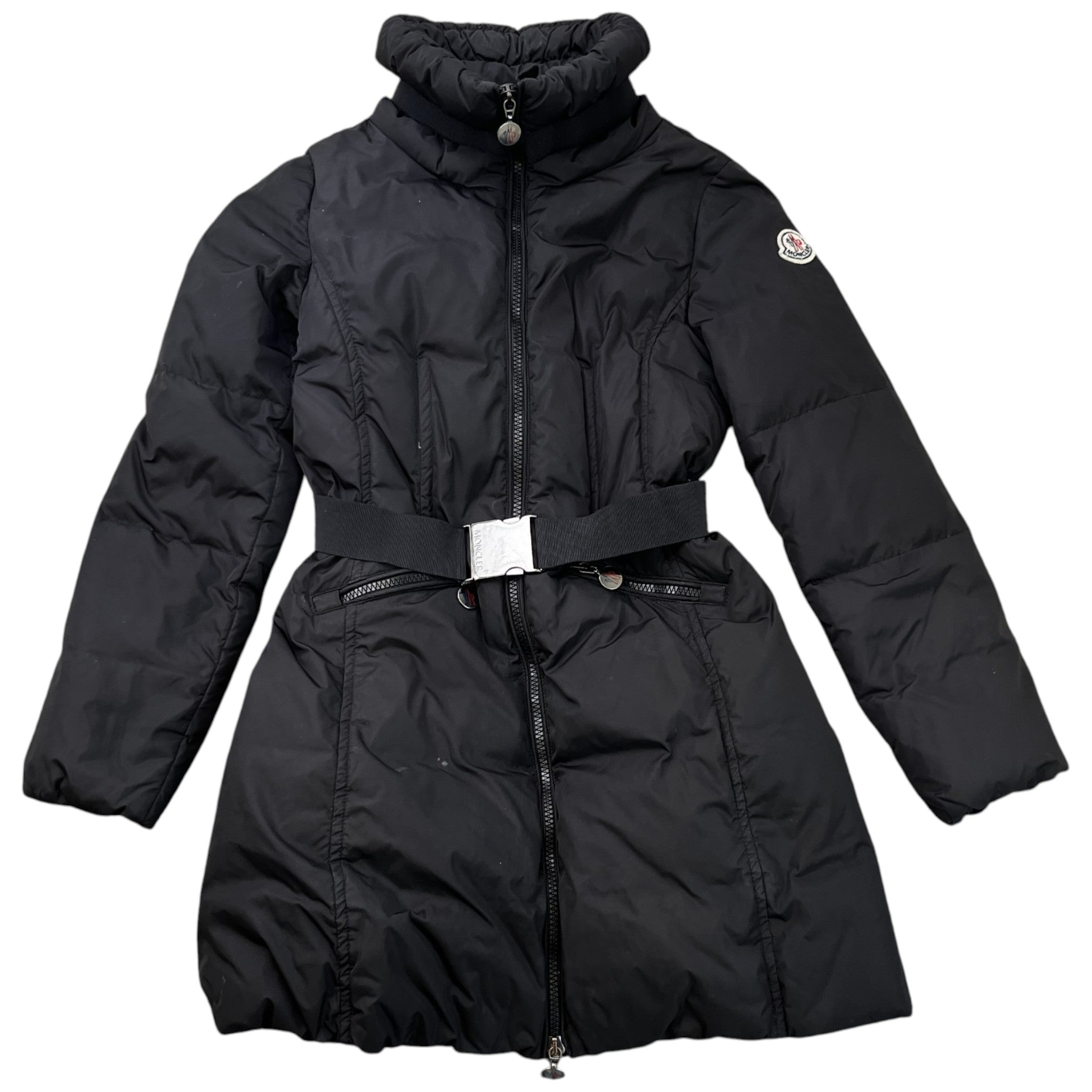 Women's Long Puffer Down Jacket Black Size Junior Age 12