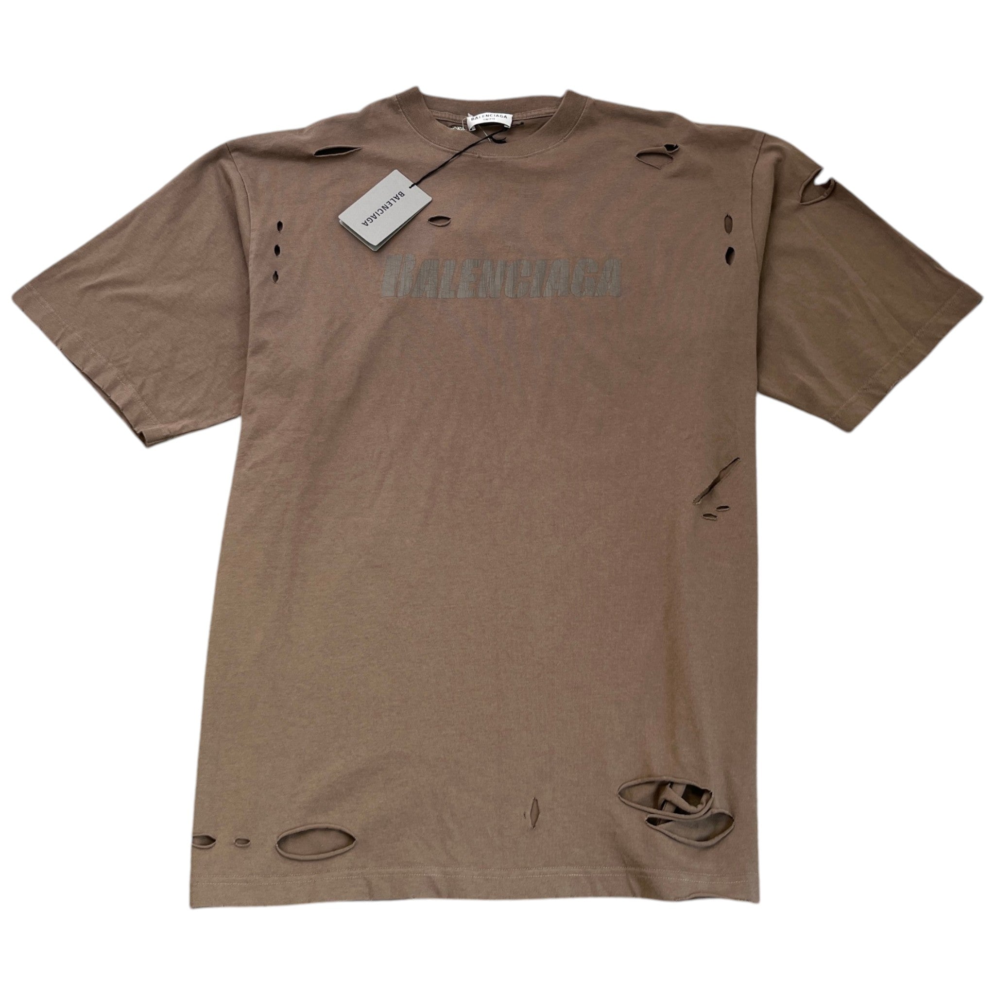 Men's Destroyed Oversized T-Shirt Brown Size M – Label Source