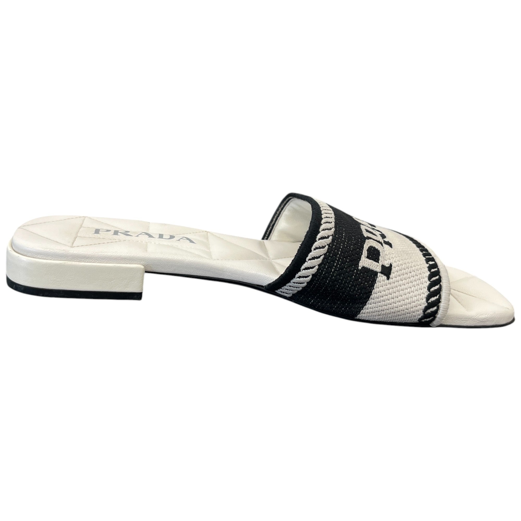 Women's Two- Colour Logo Print Slides White Size EU 39 / UK 6