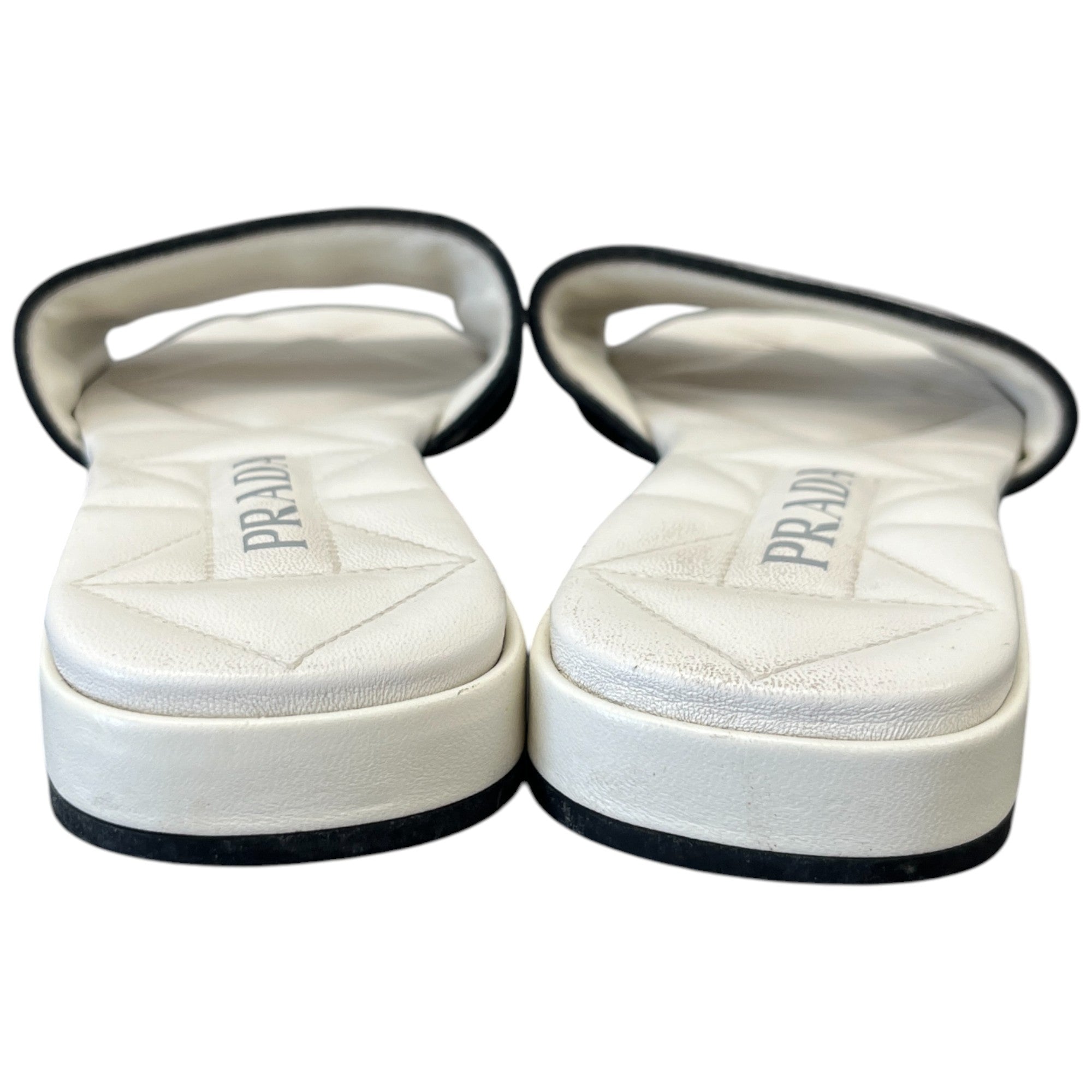 Women's Two- Colour Logo Print Slides White Size EU 39 / UK 6