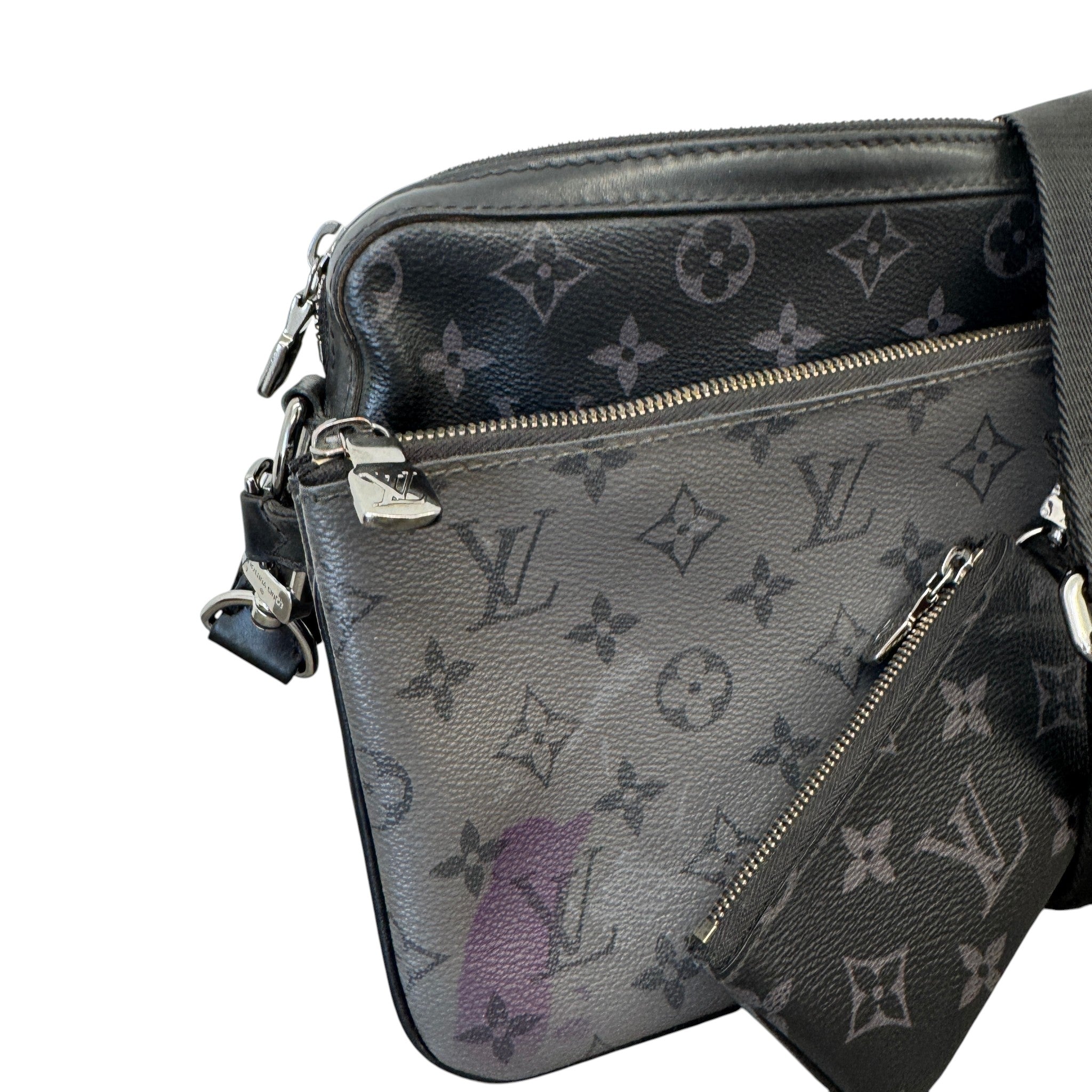 Men's Monogram Eclipse Trio Messenger Bag Black