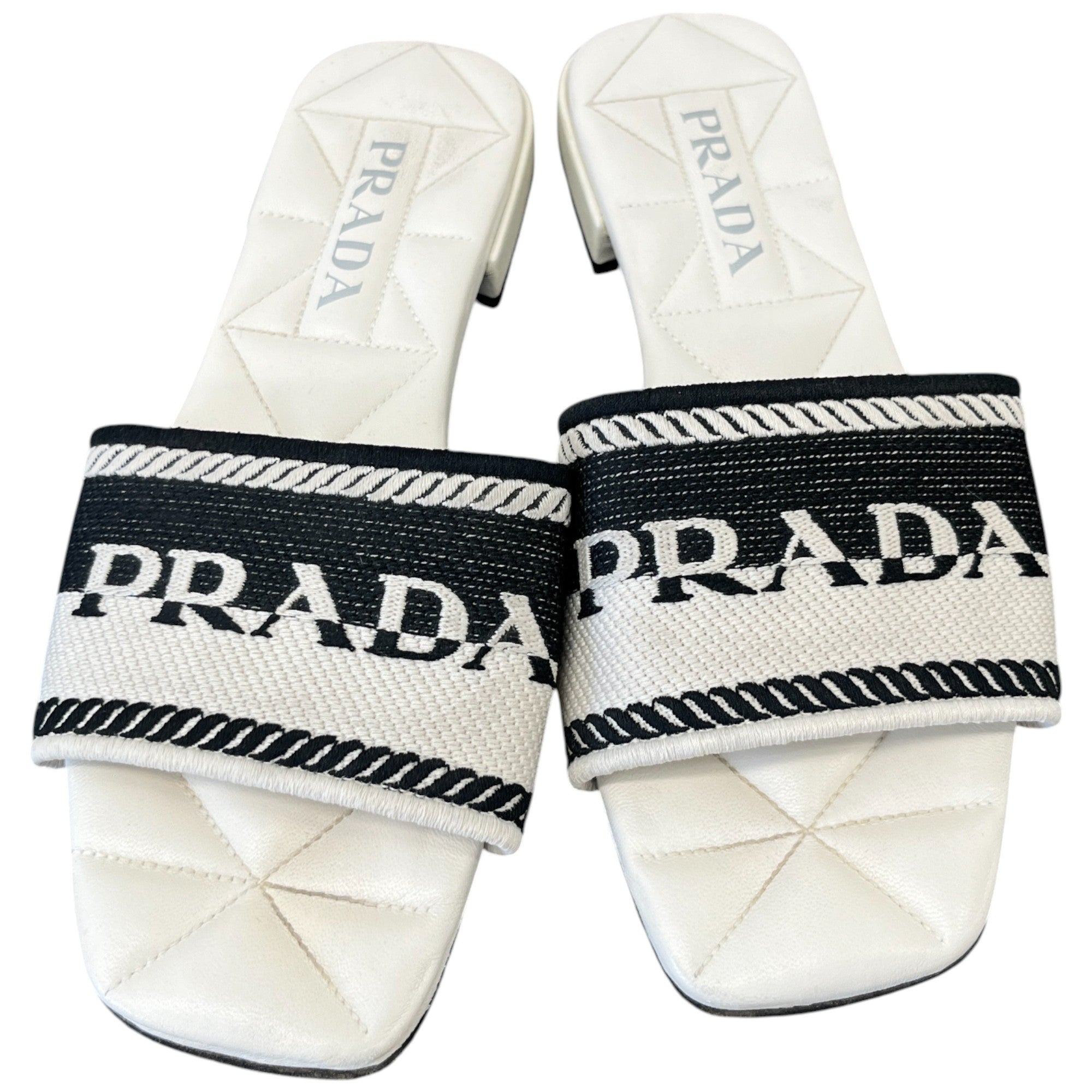 Women's Two- Colour Logo Print Slides White Size EU 39 / UK 6